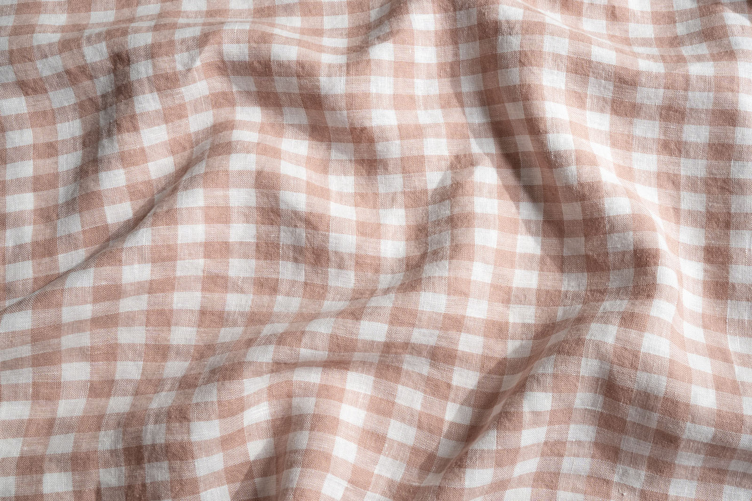 Clay Gingham French Flax Linen