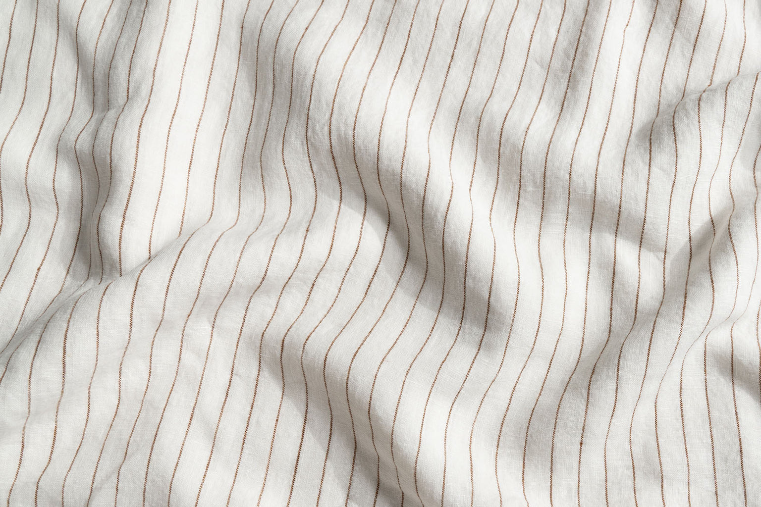 Cocoa Stripe French Flax Linen Bedding