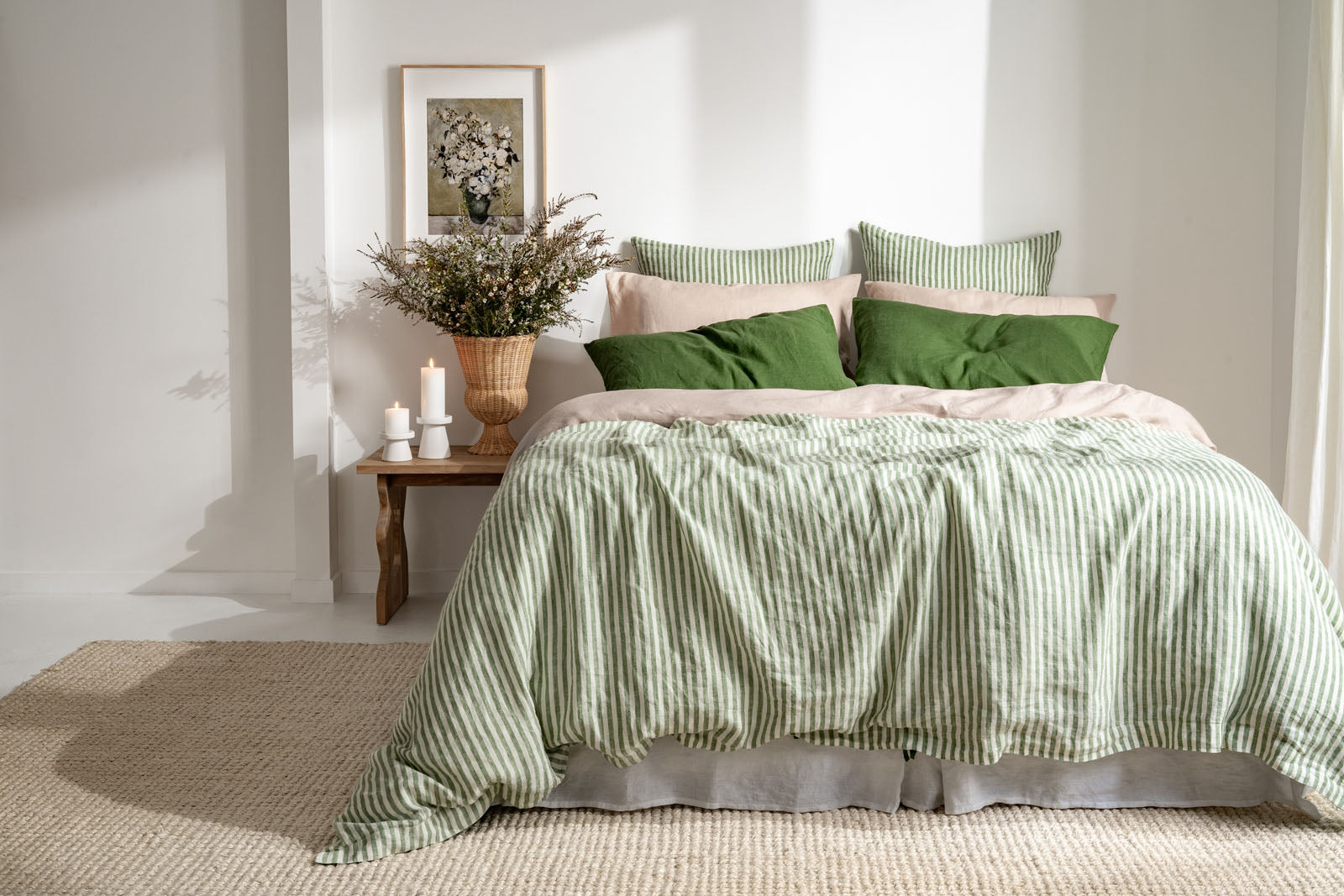 Ivy Stripe Linen Bedding