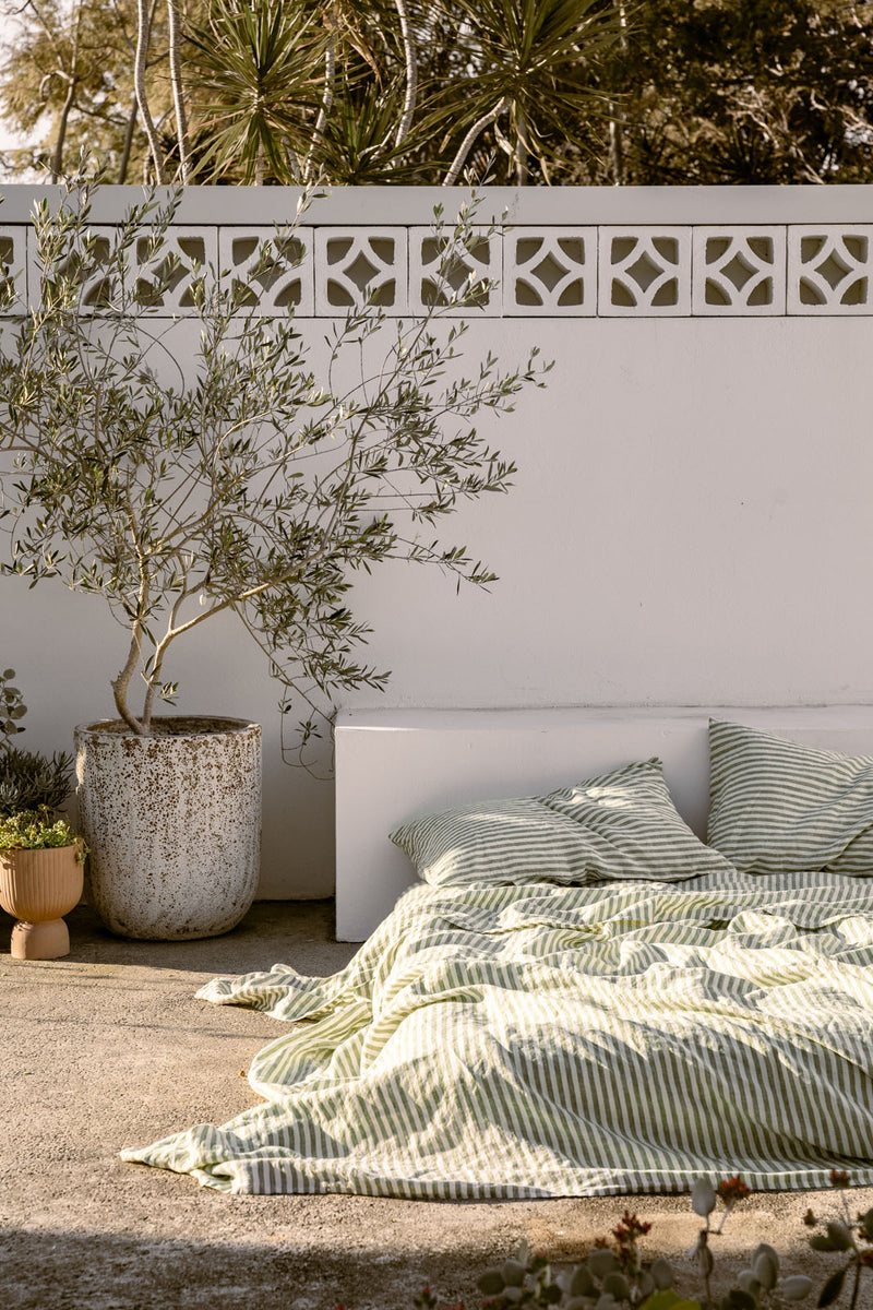 Ivy Stripe Linen Bedding