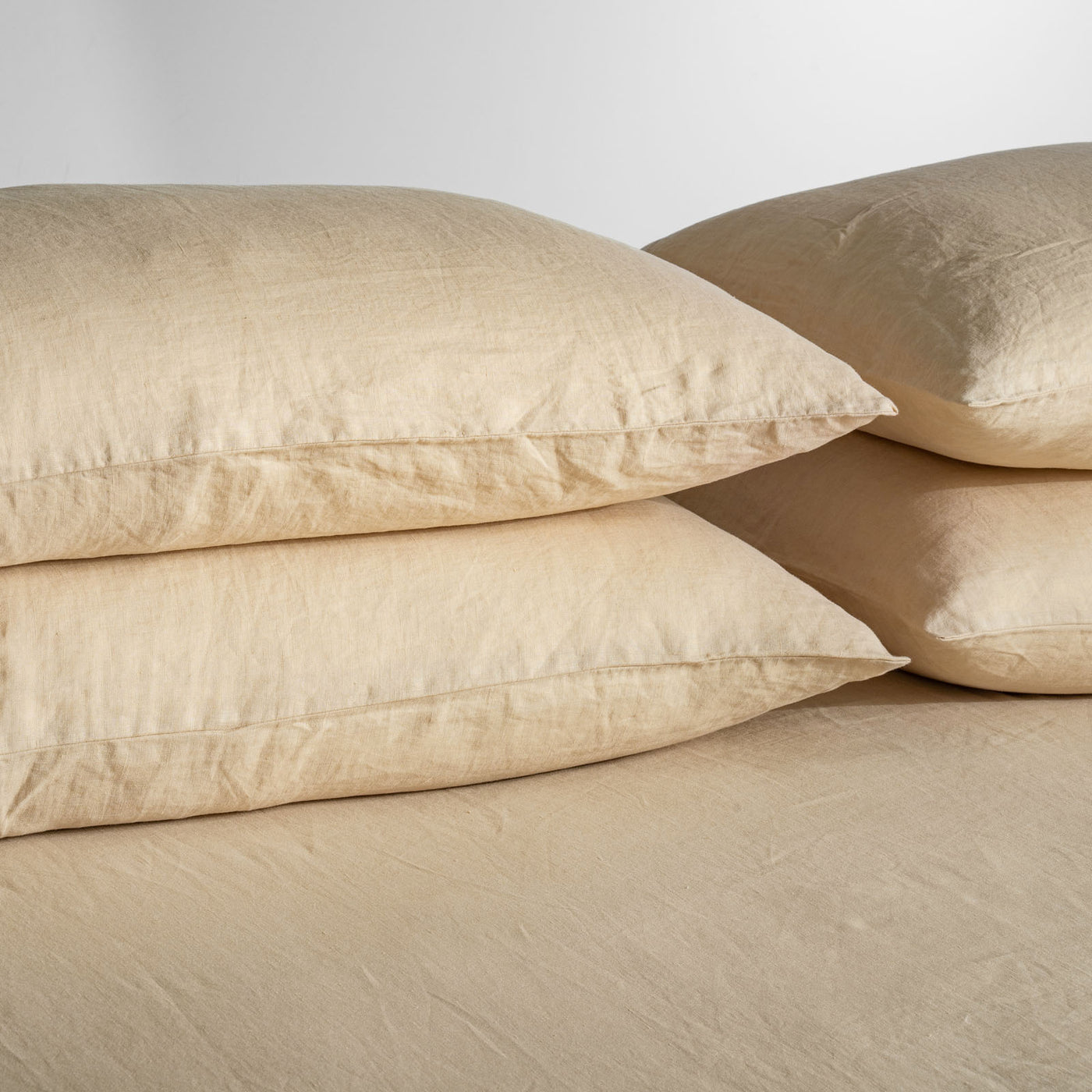 French Flax Linen Pillowcase Set in Creme