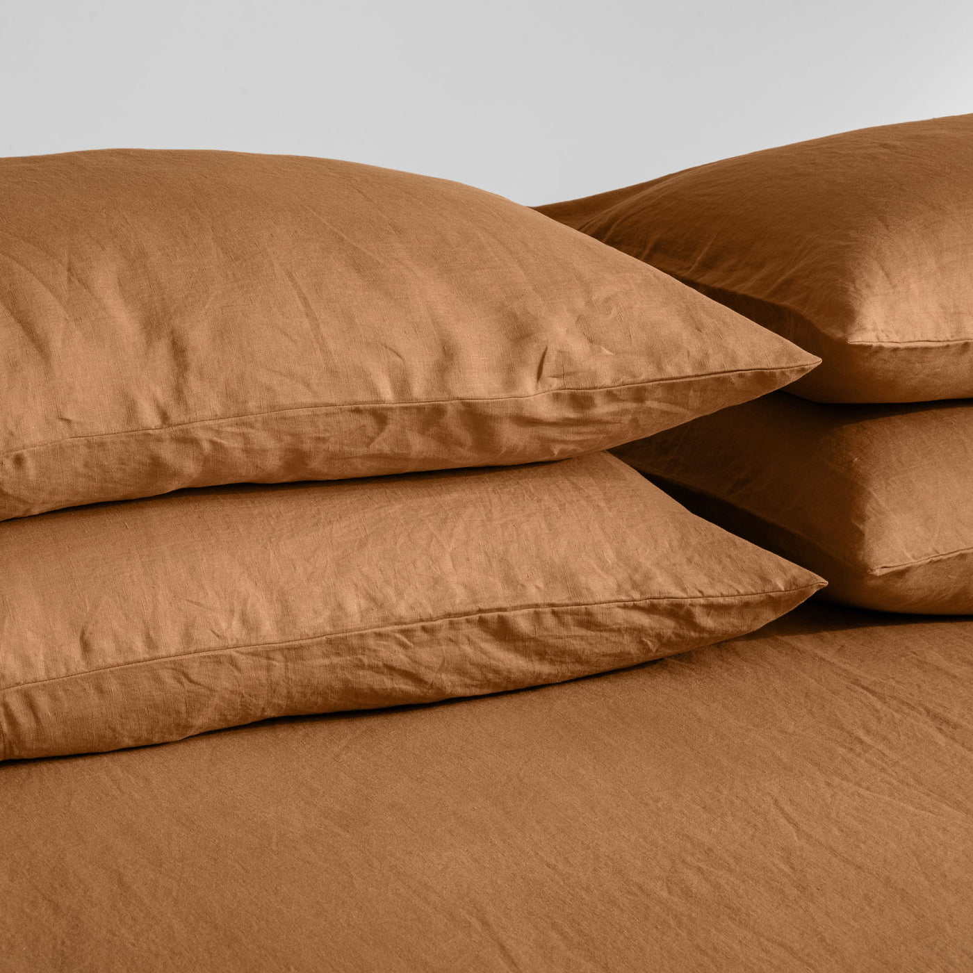 French Flax Linen Pillowcase Set in Sandalwood