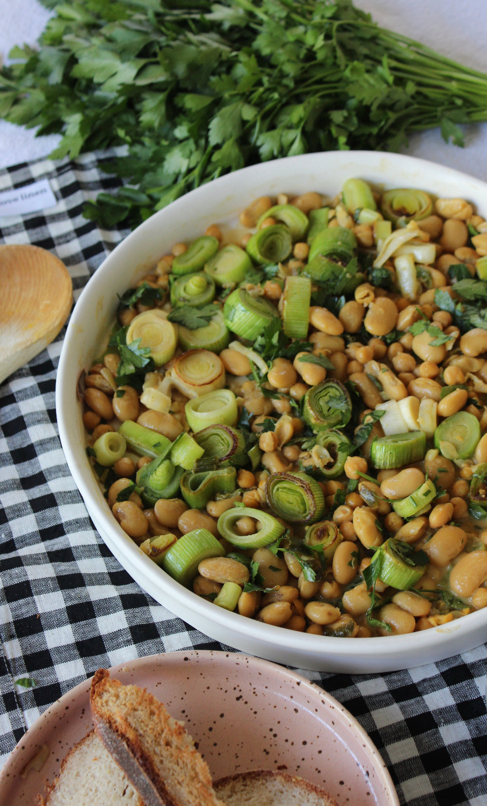 A Small Plate with Big Flavours - Butterbeans, Chickpeas and Leek