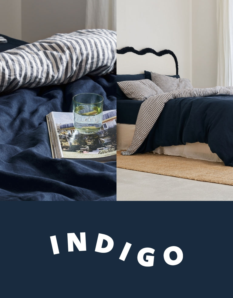 Indigo French Flax Linen Bedding