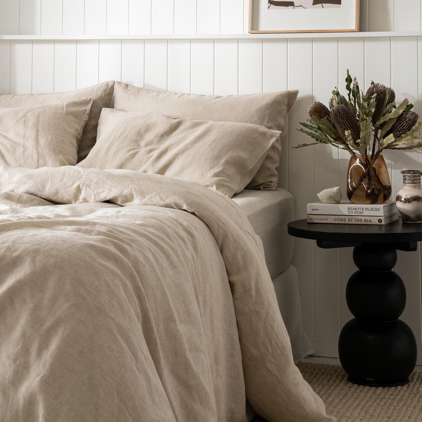 French Flax Linen Pillowcase Set in Natural