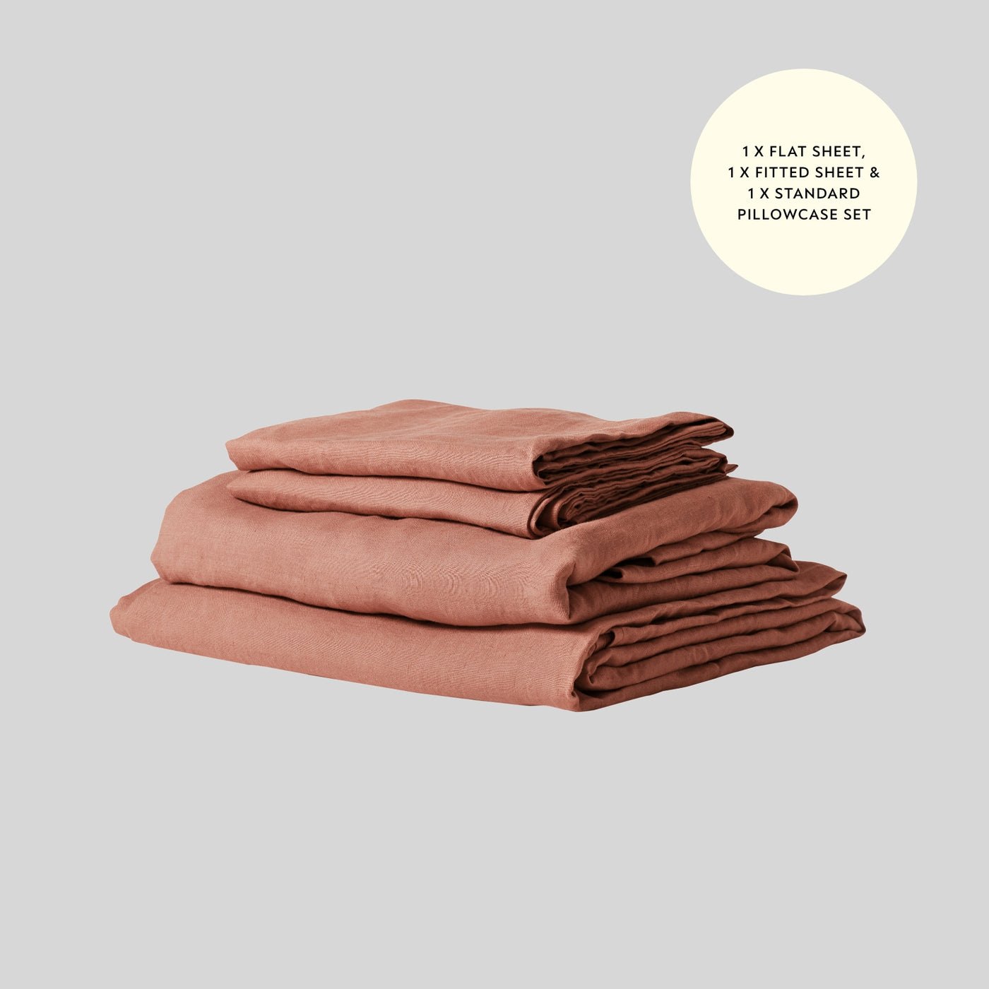 French Flax Linen Sheet Set in Rosa