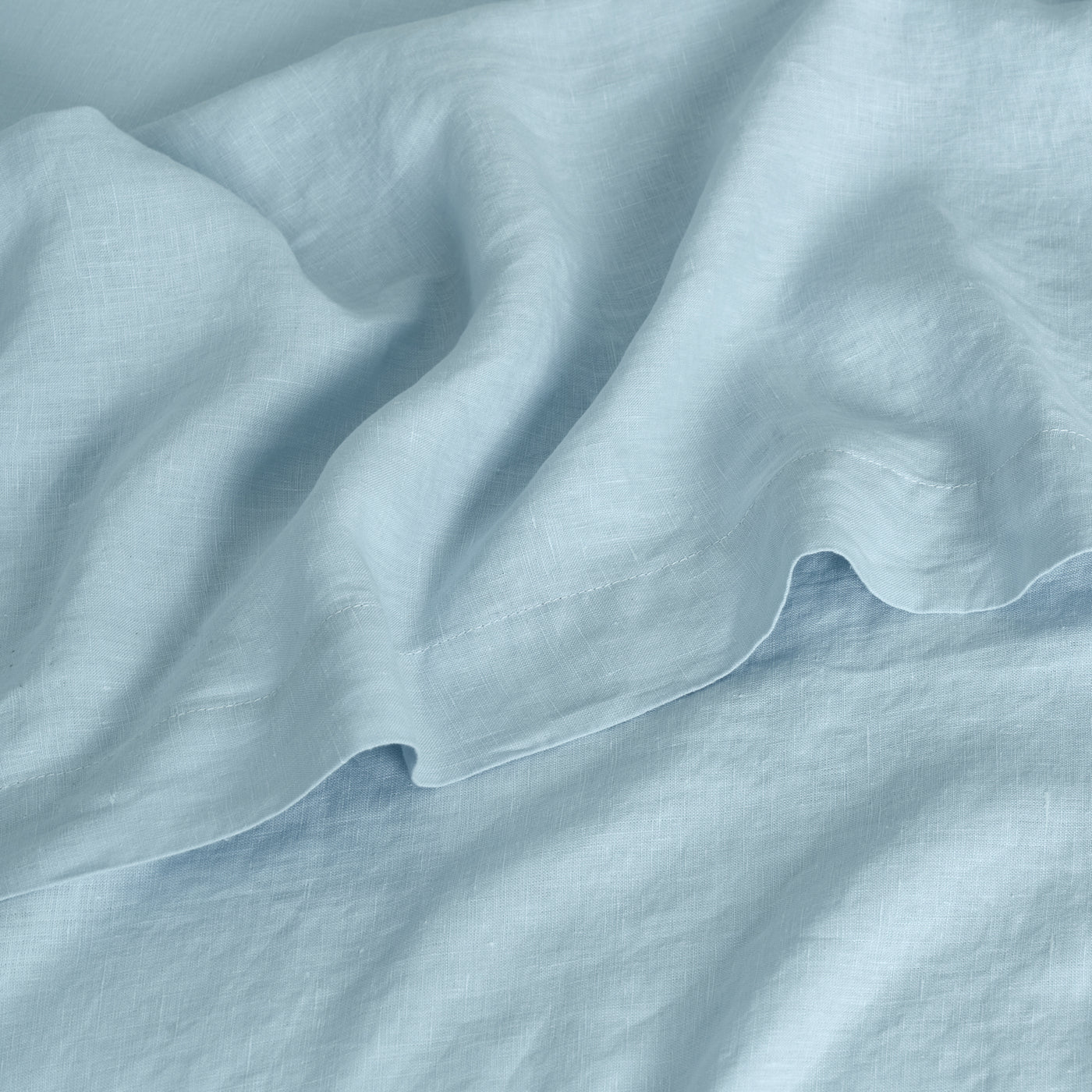 French Flax Linen Sheet Set in Sky Blue