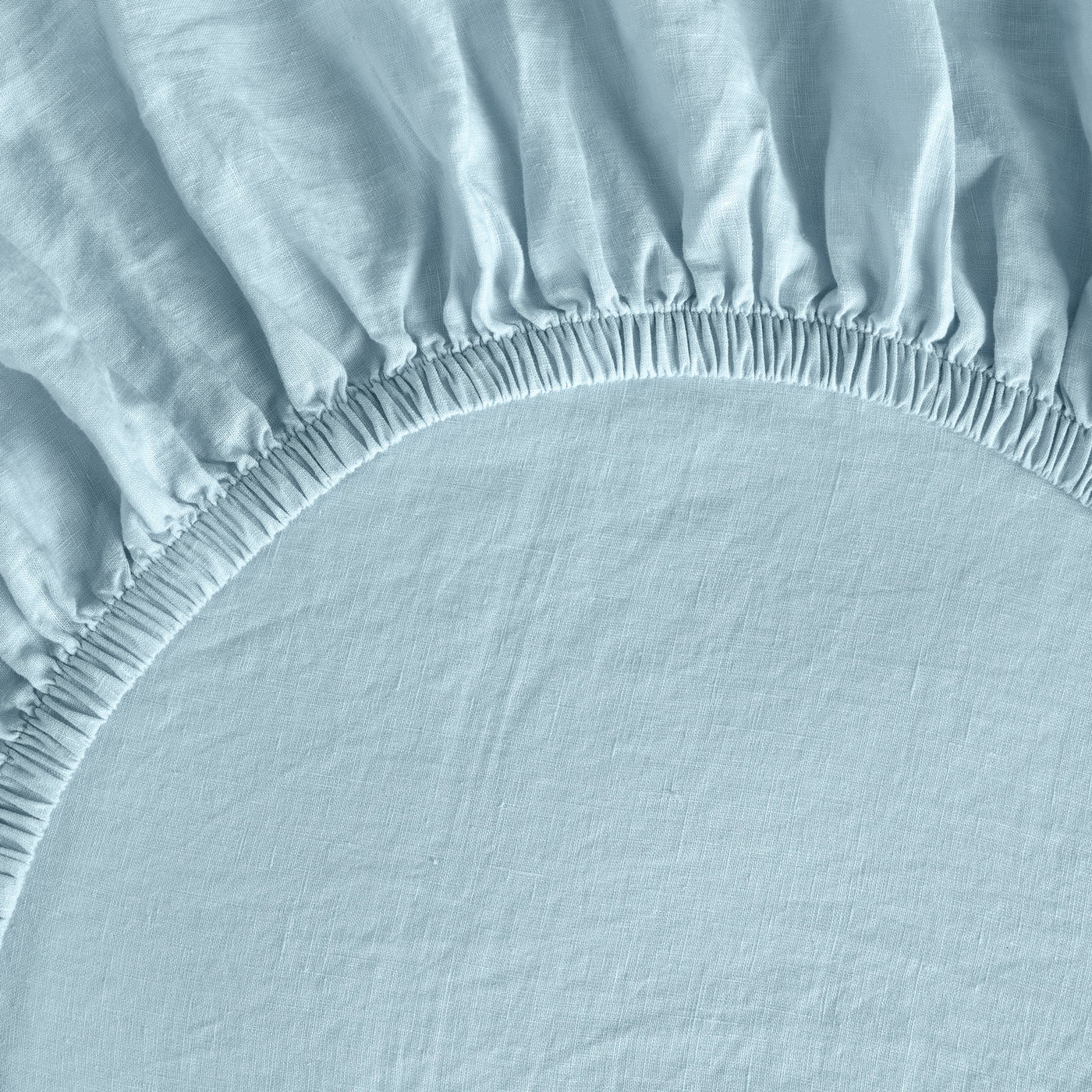 French Flax Linen Fitted Sheet in Sky Blue