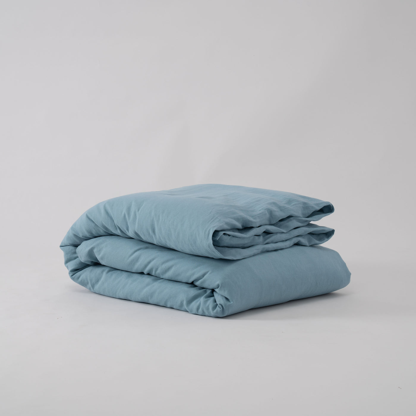 French Flax Linen Quilt Cover in Marine Blue