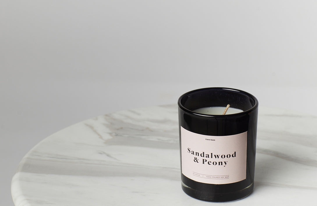 Sandalwood & Peony Candle by I Love Linen