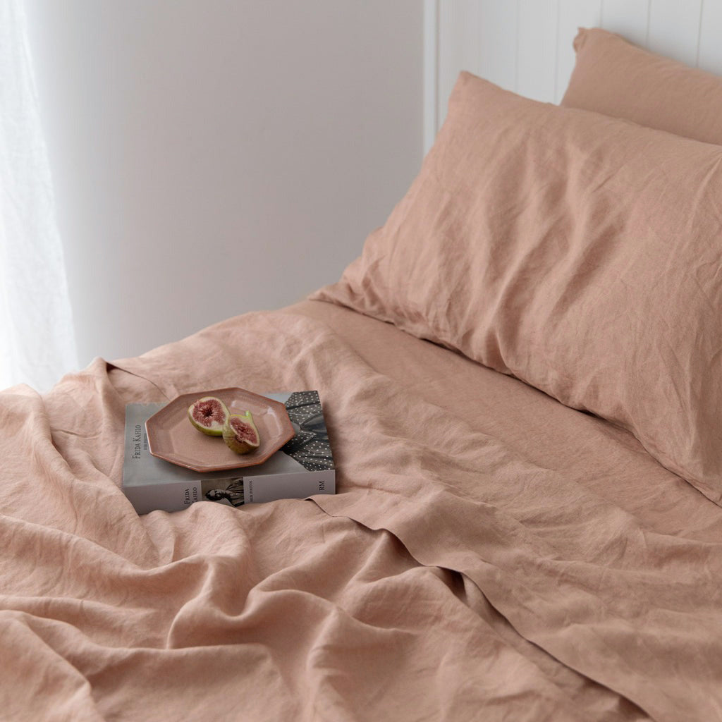 clay linen sheet set