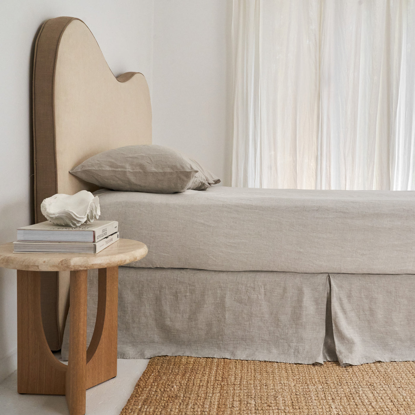 French Flax Linen Valance in Natural