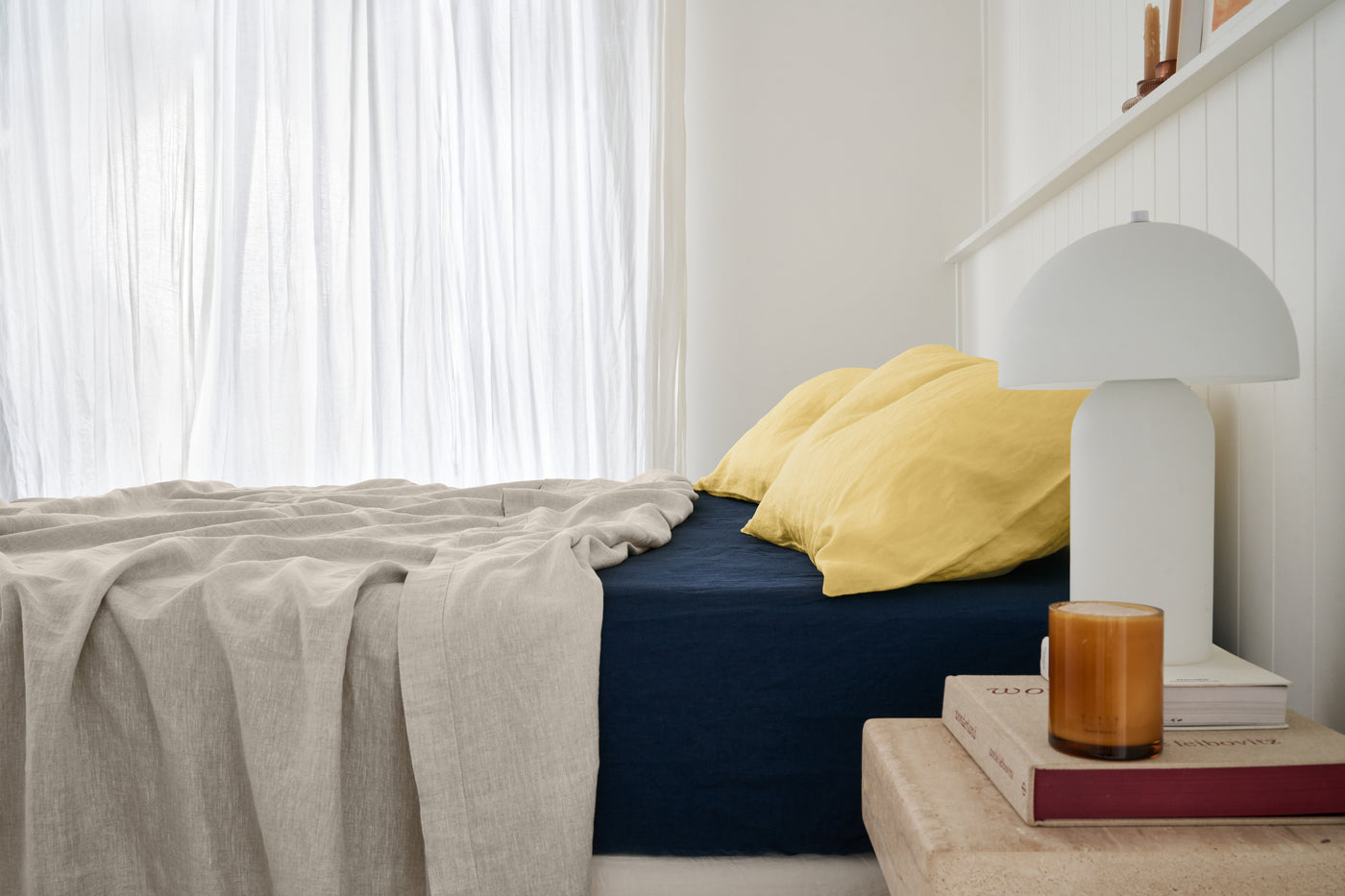 French Flax Linen Sheet Set in Natural