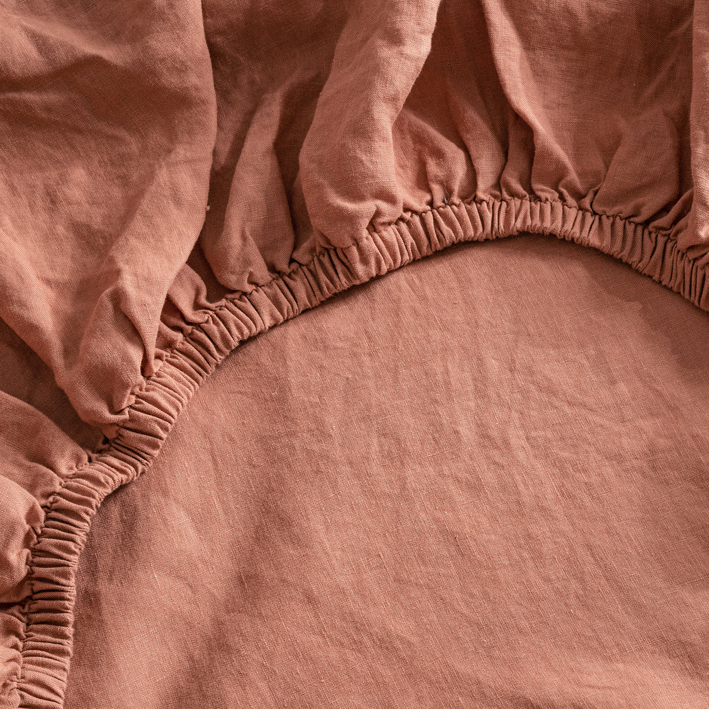 French Flax Linen Fitted Sheet in Rosa