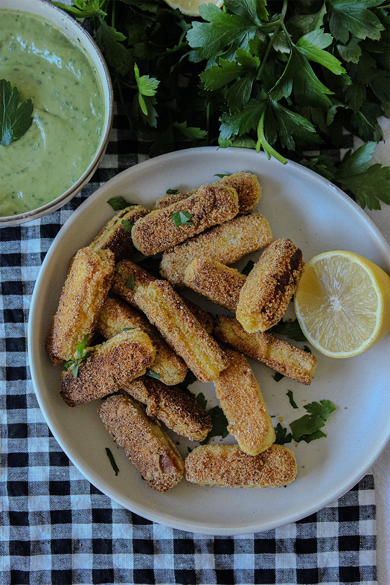 Halloumi Fries with Avocado Dip