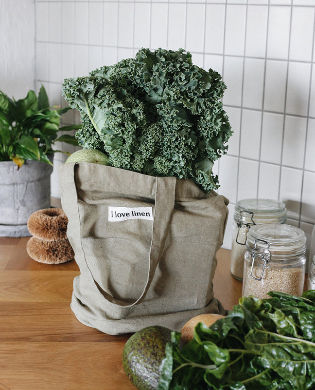 Reduce, Reuse, Donate with French linen Bags