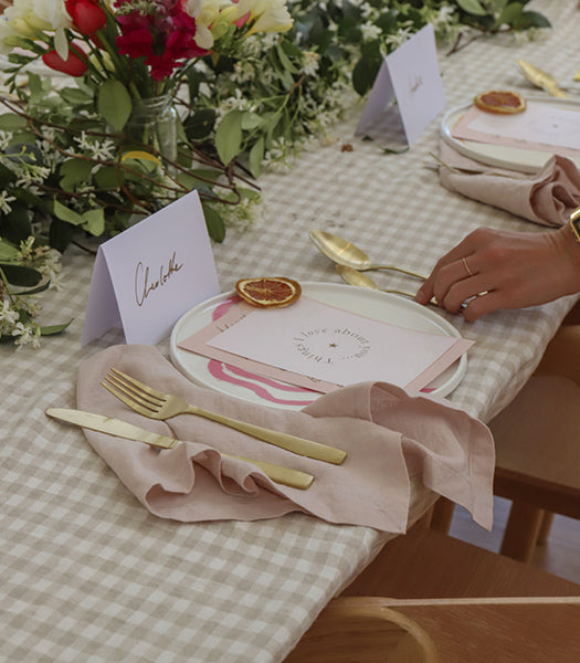 Christmas Table Styling with French linen