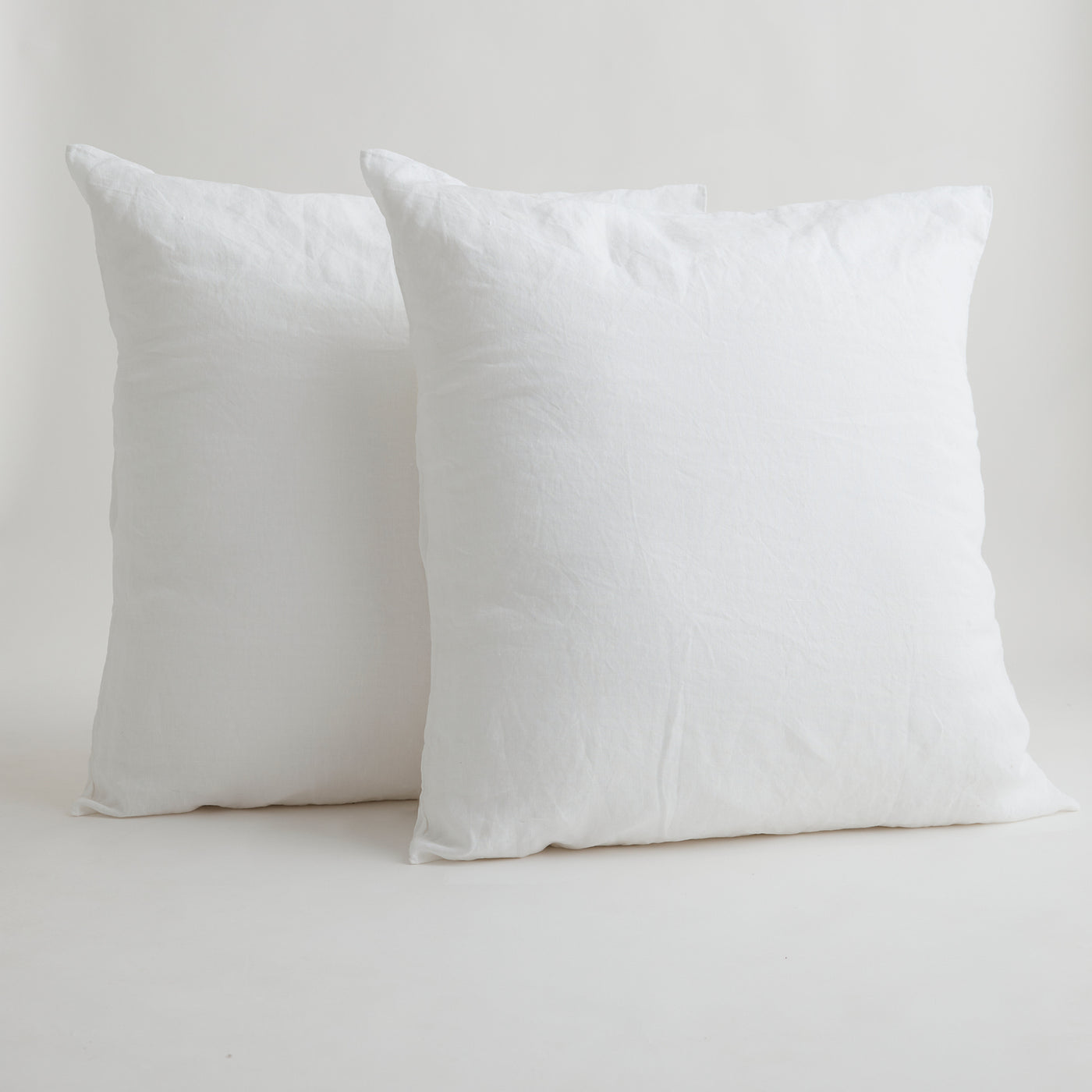 French Flax Linen Pillowcase Set in White