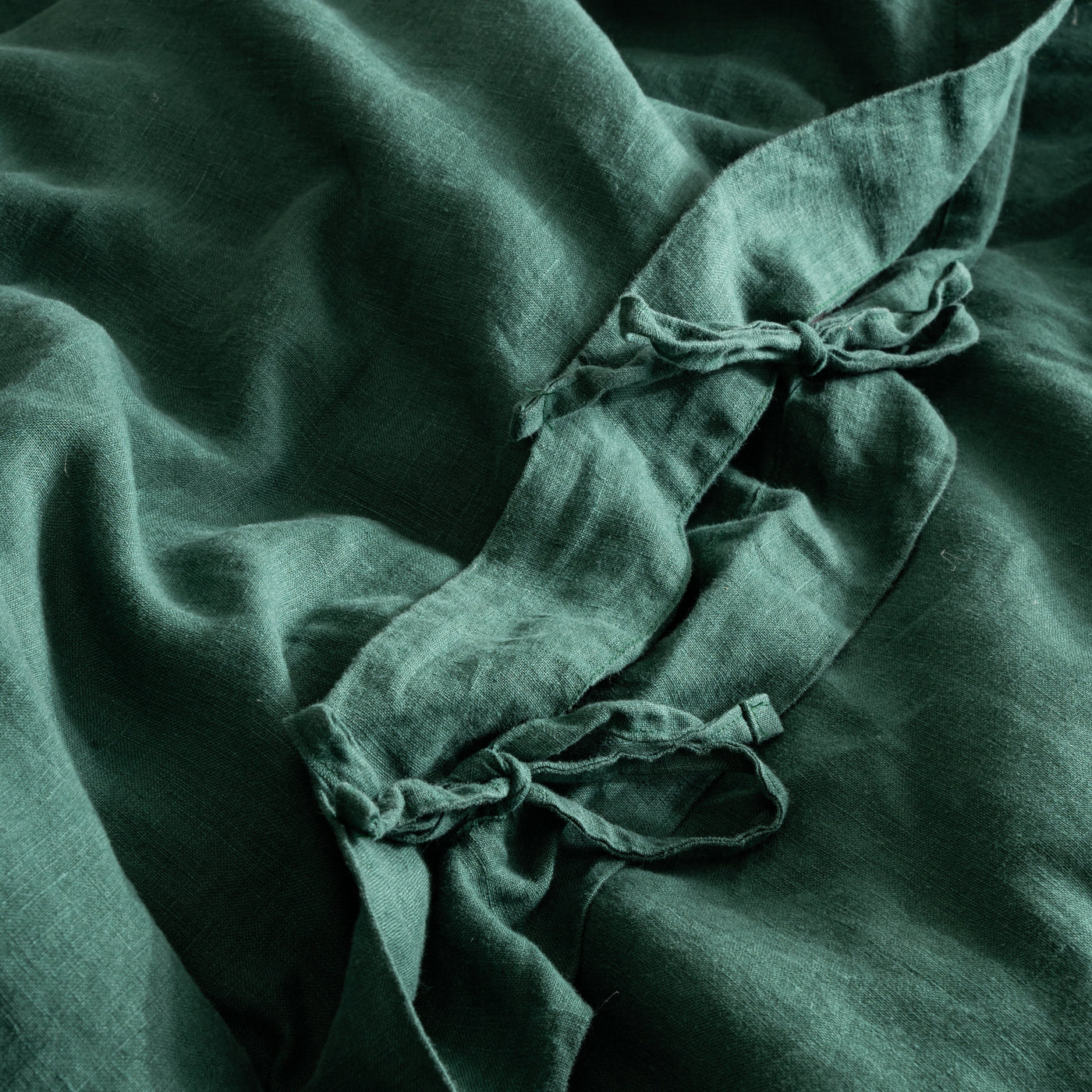 French Flax Linen Quilt Cover Set in Jade