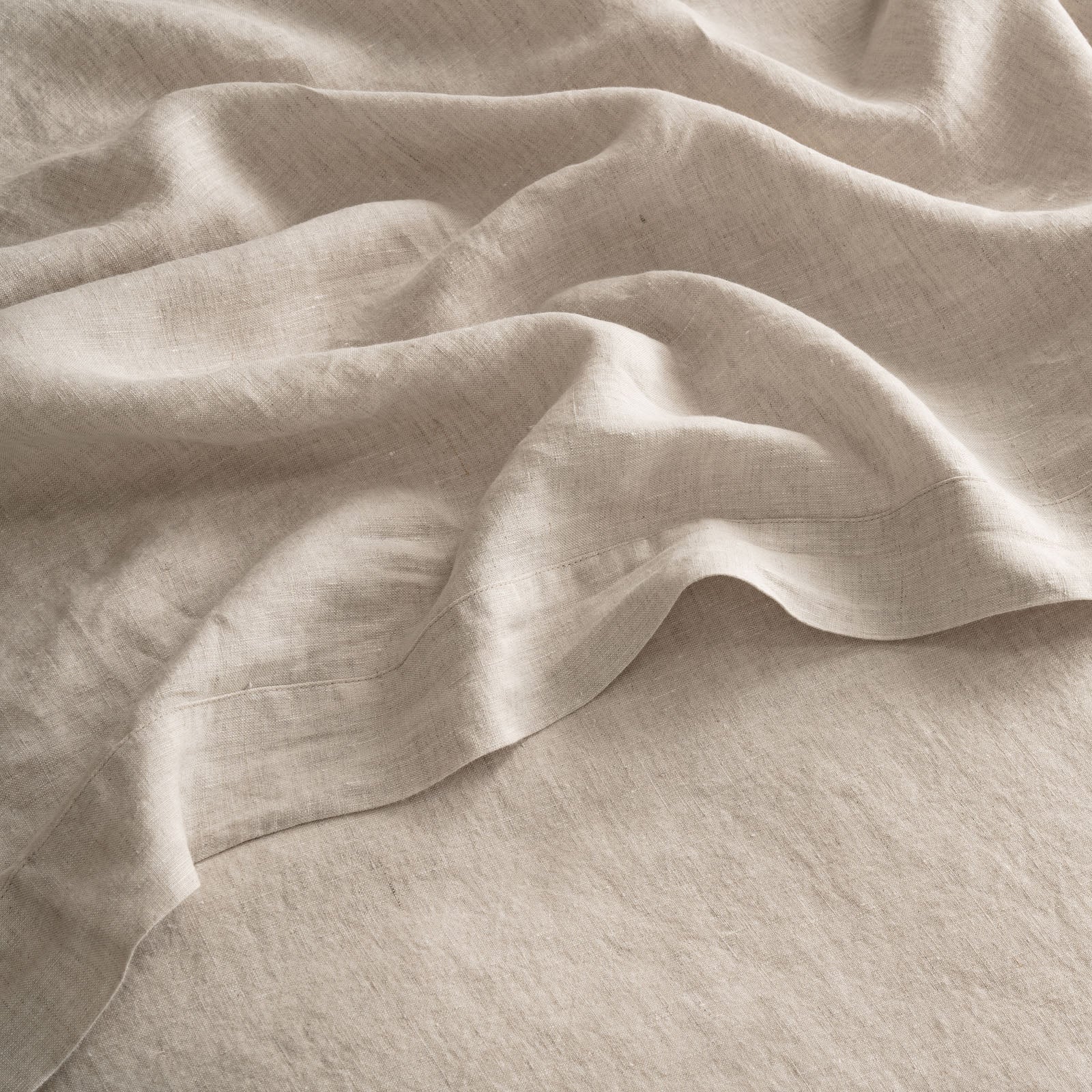 French Flax Linen Flat Sheet | Pebble