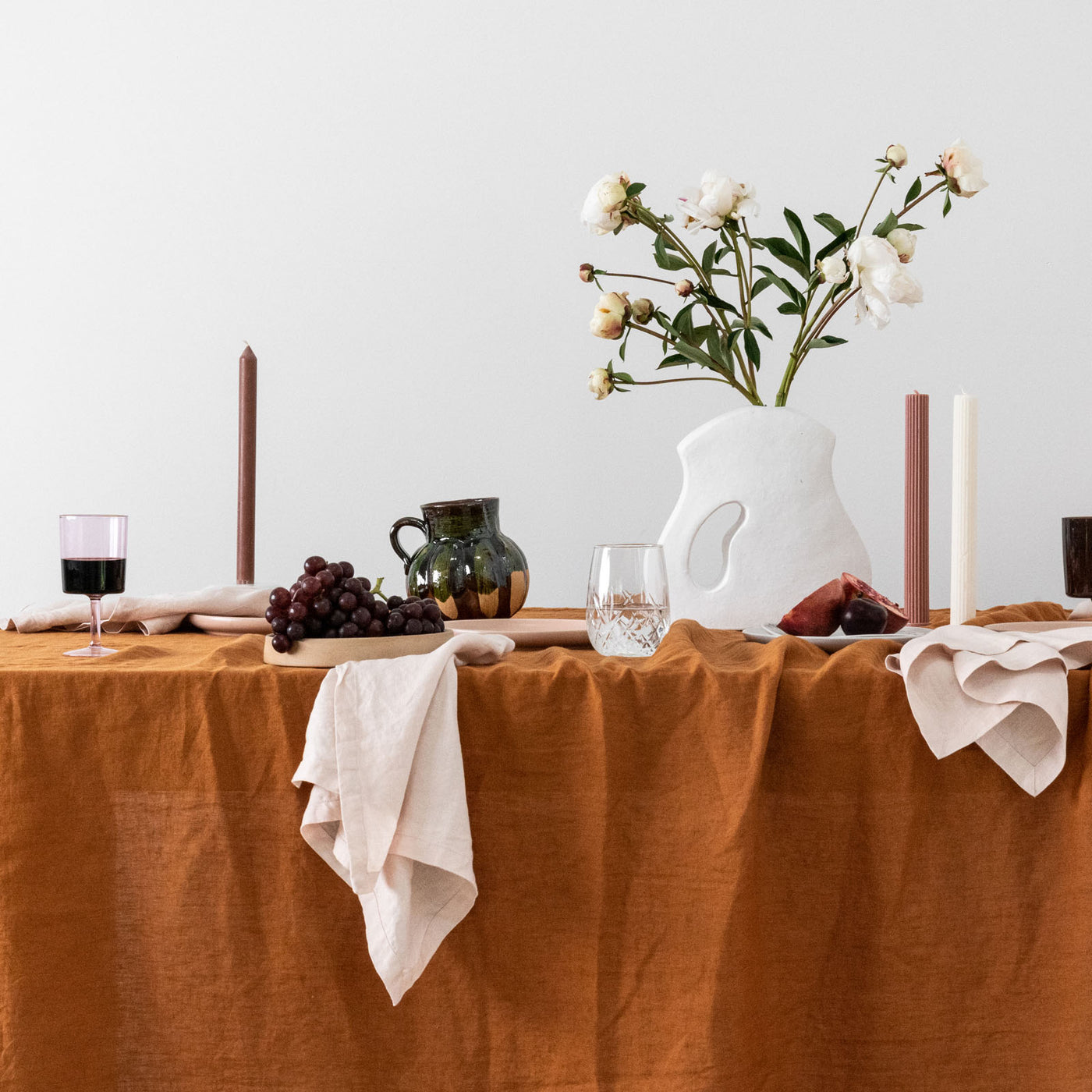 French Flax Linen Table Cloth in Ochre
