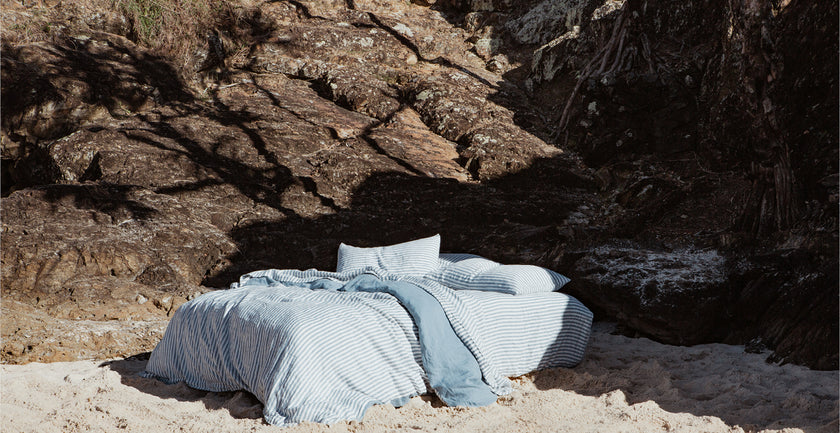 A day at the beach with Marine Blue Stripe