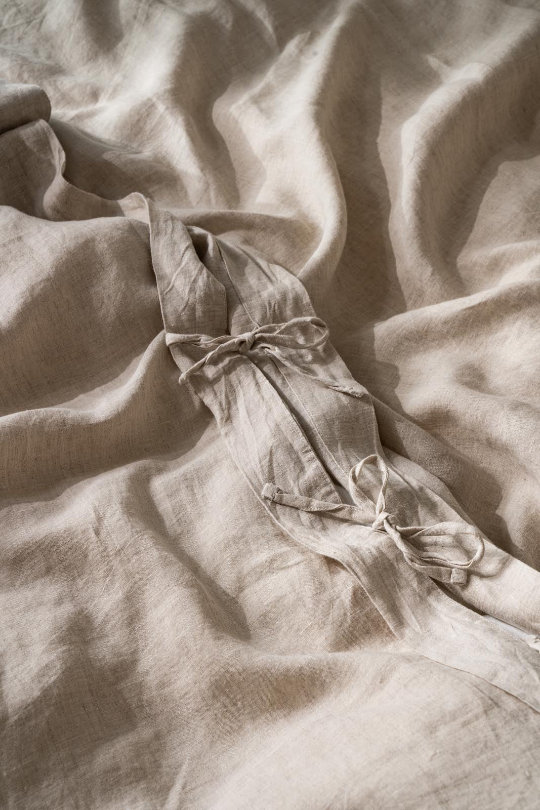 Natural French flax linen bedding 