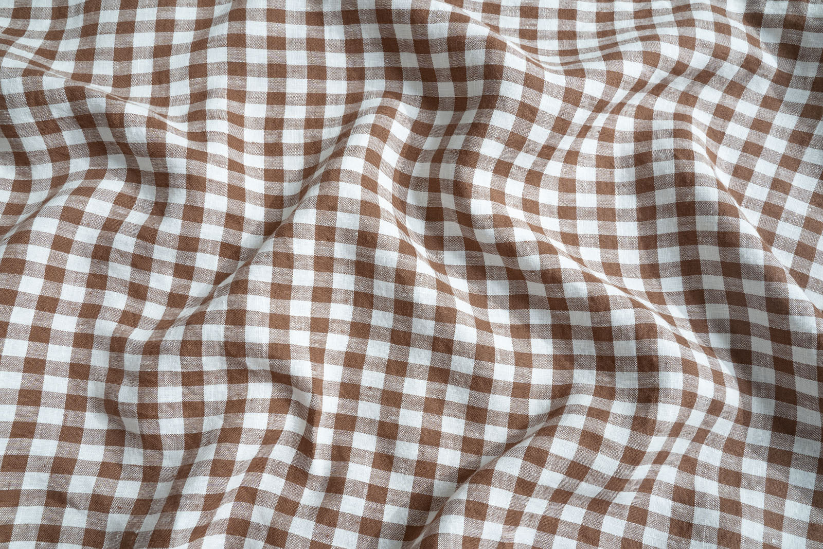 Cocoa Gingham French Flax Linen