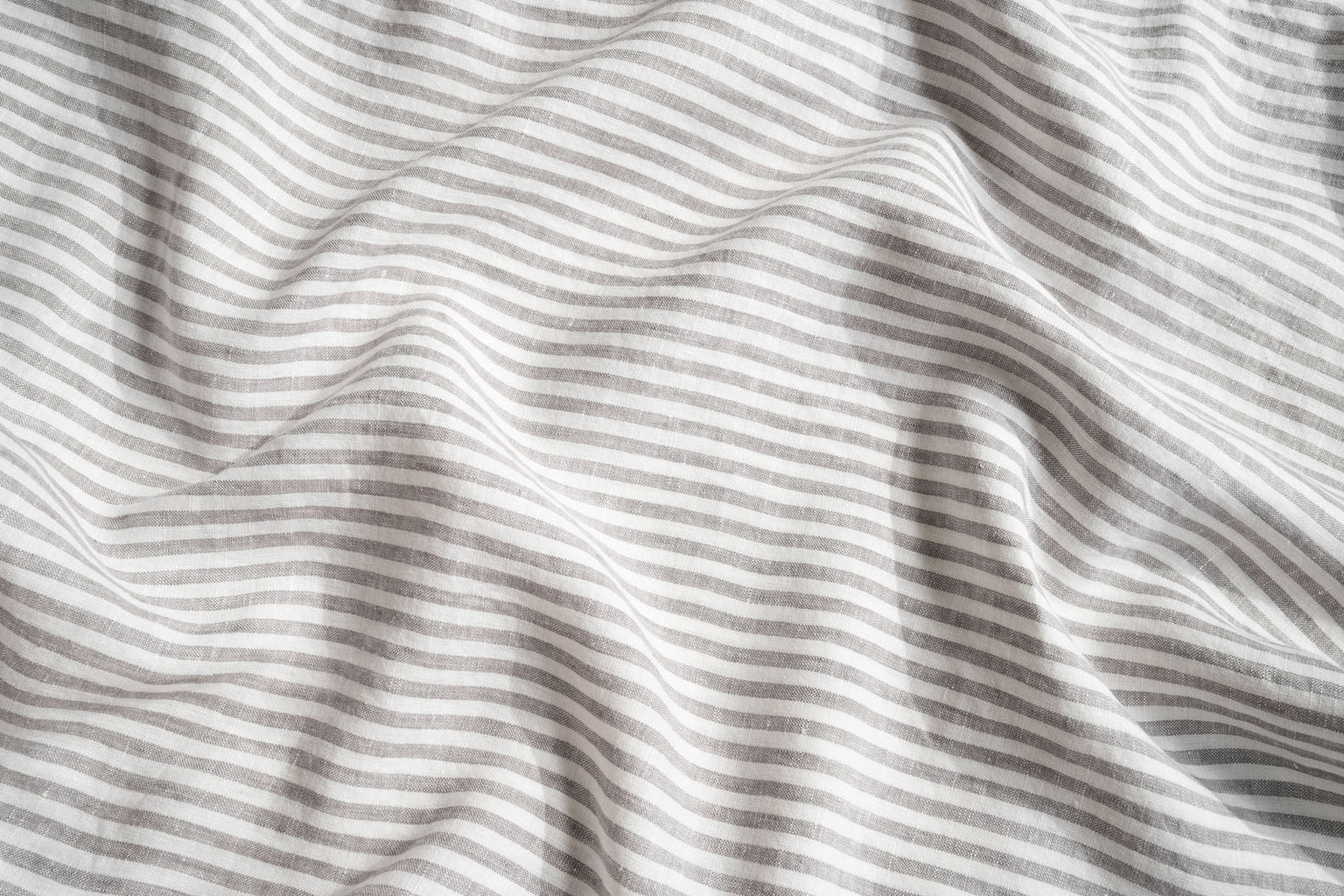 Grey Stripe French Flax Linen Bedding
