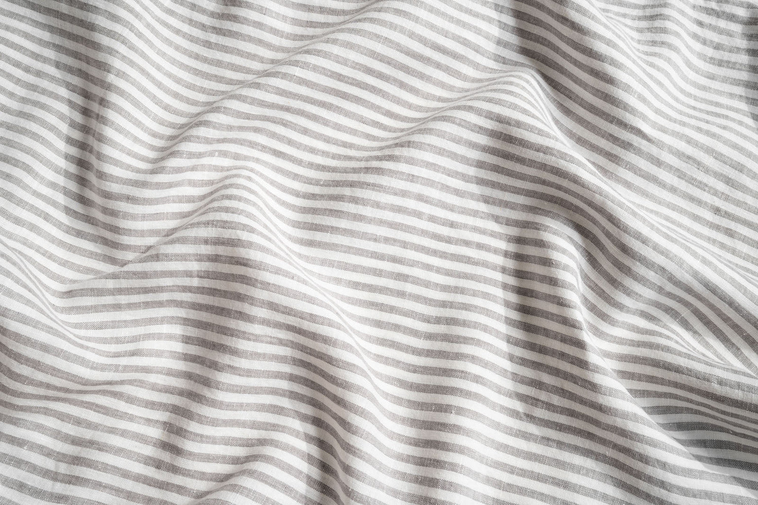 Grey Stripe French Flax Linen