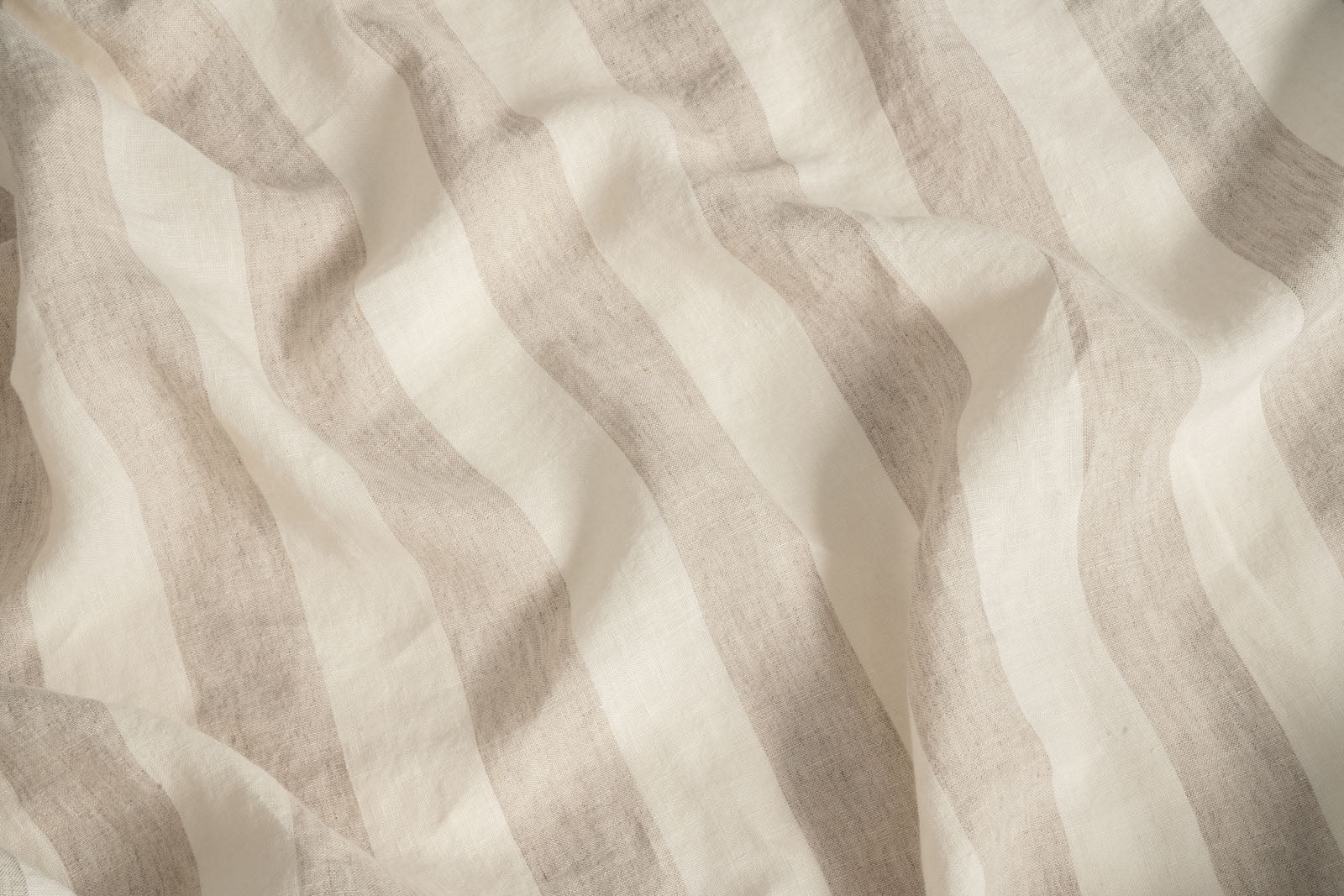 Natural Thick Stripe French Flax Linen Bedding