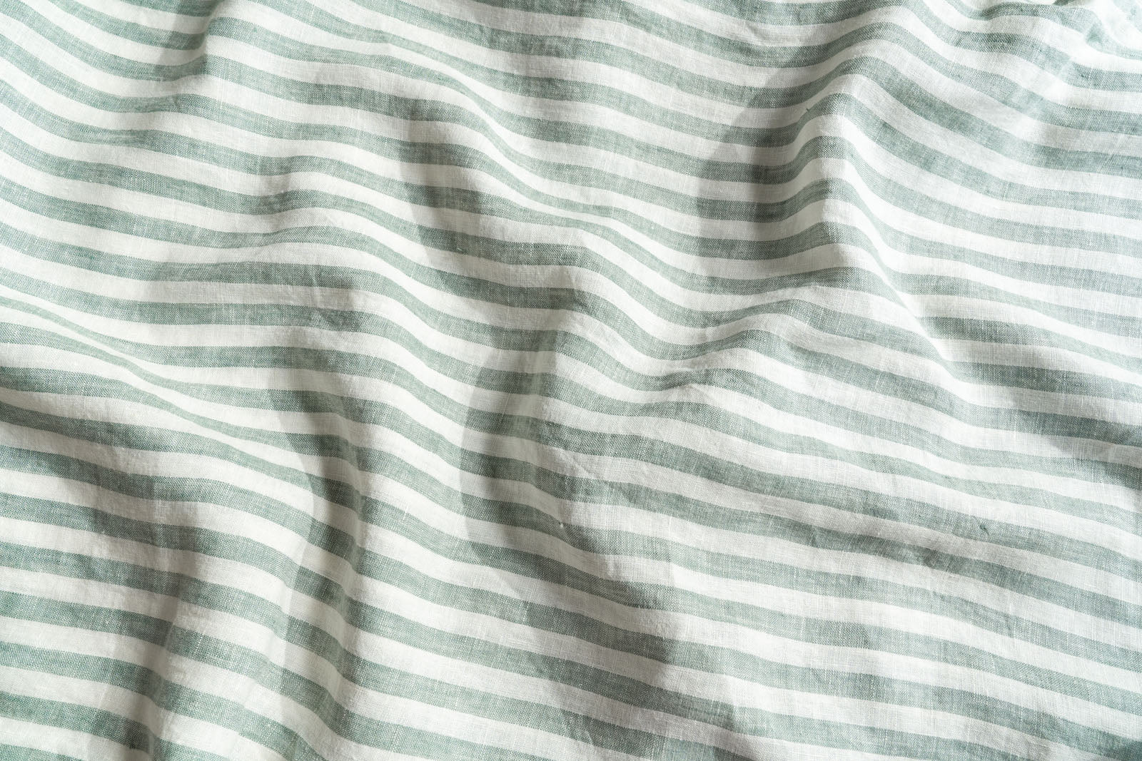 Sage Stripe French Flax Linen Bedding