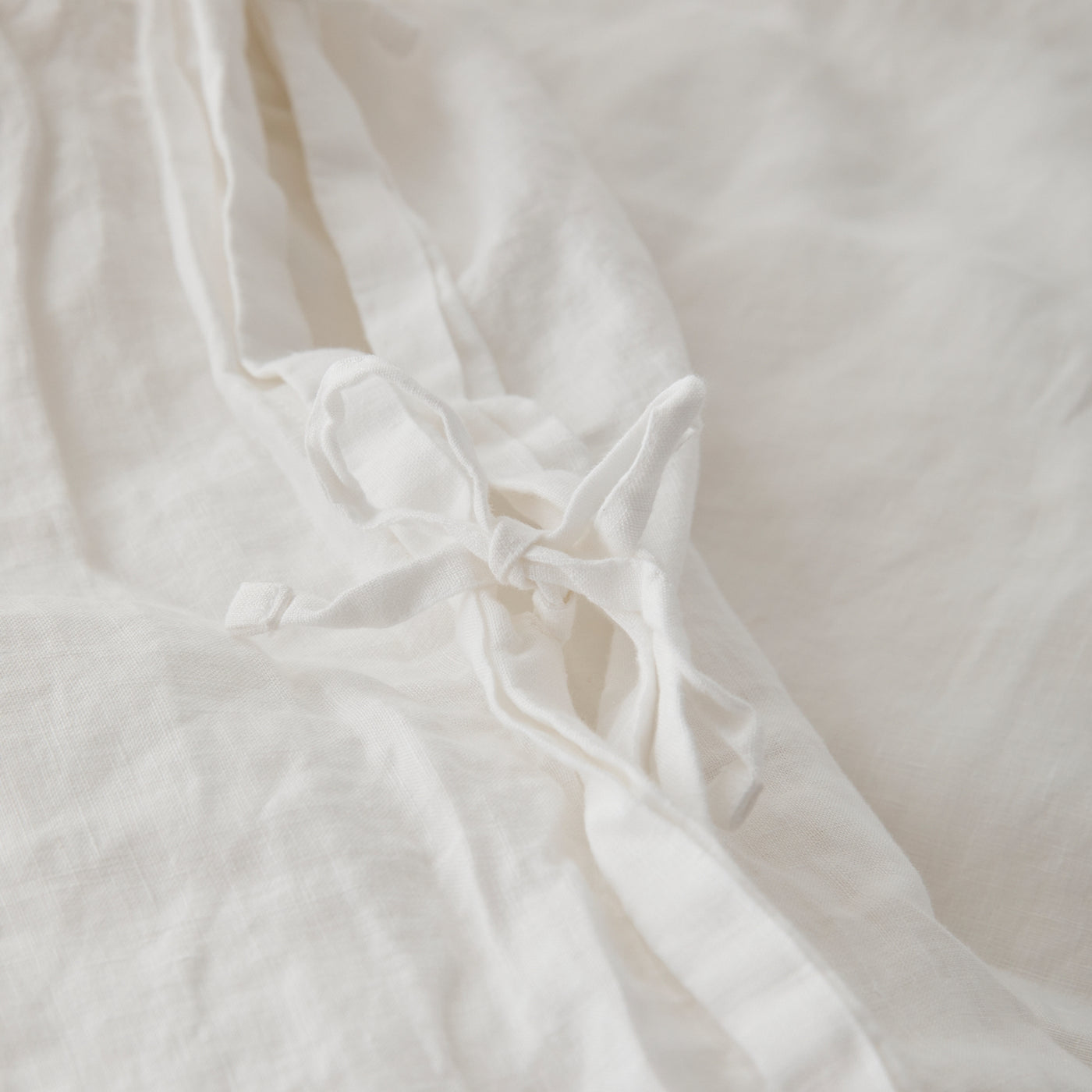 French Flax Linen Quilt Cover in White