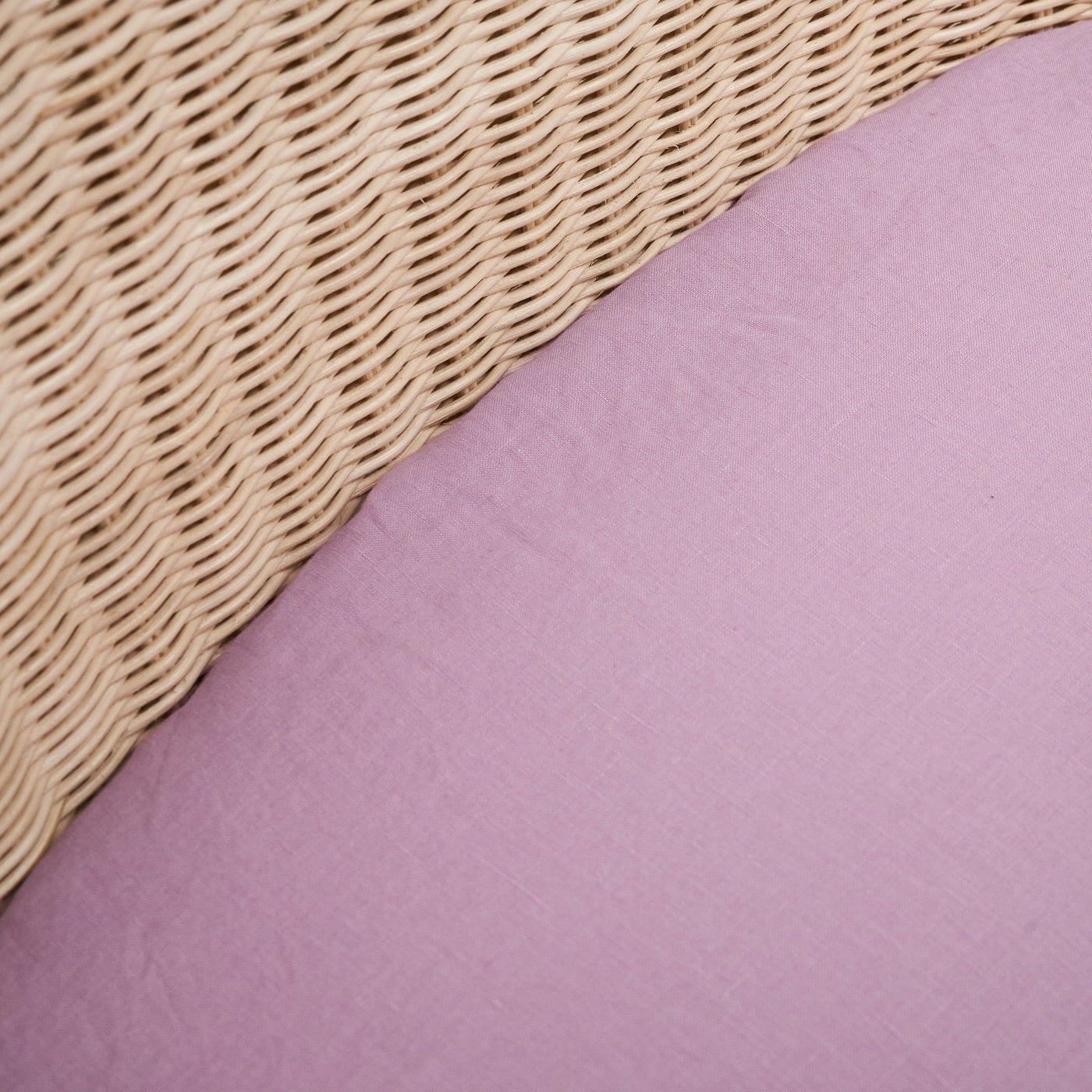 French Flax Linen Bassinet Sheet in Lilac