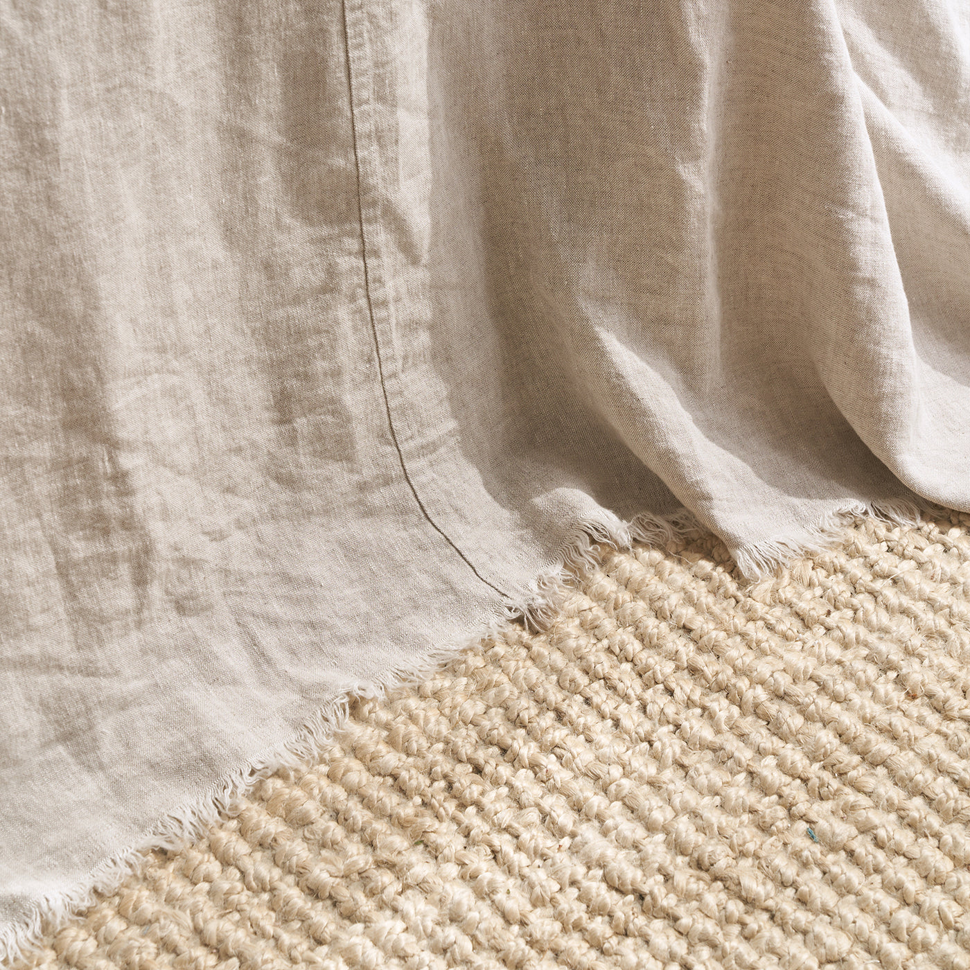 French Flax Linen Heavy Bedcover in Natural