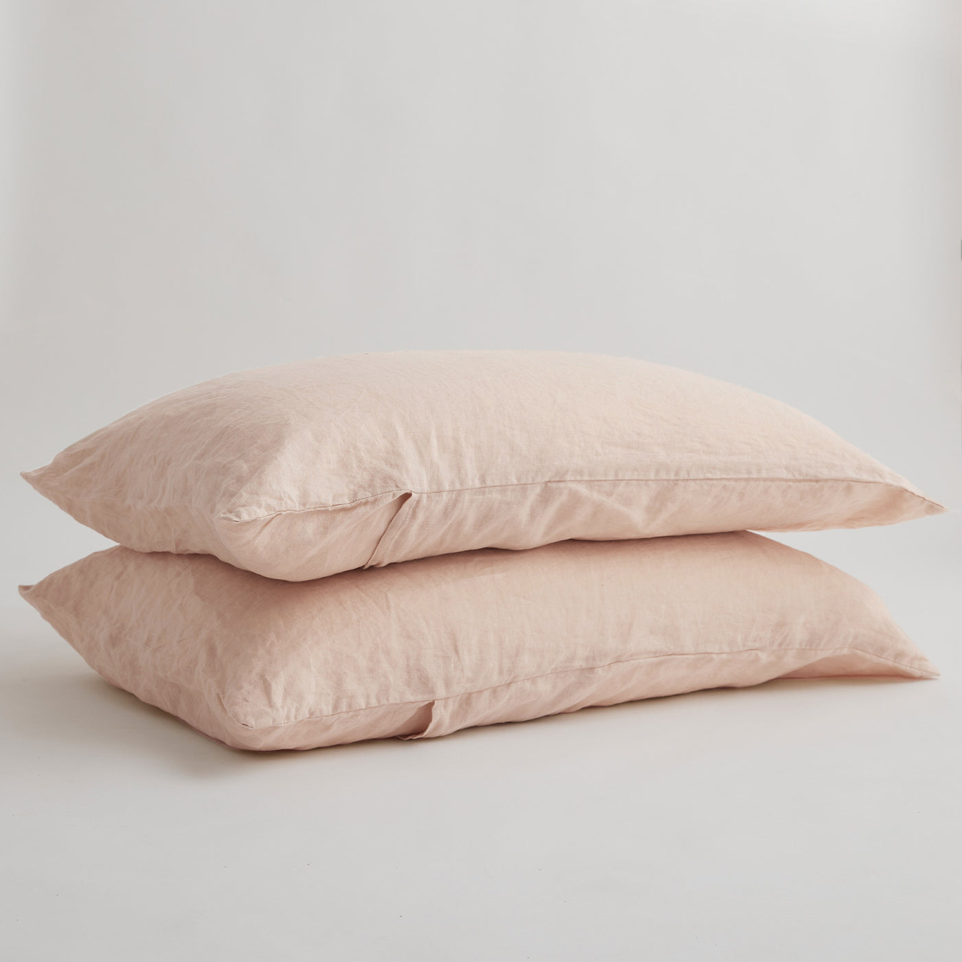 French Flax Linen Pillowcase Set in Blush