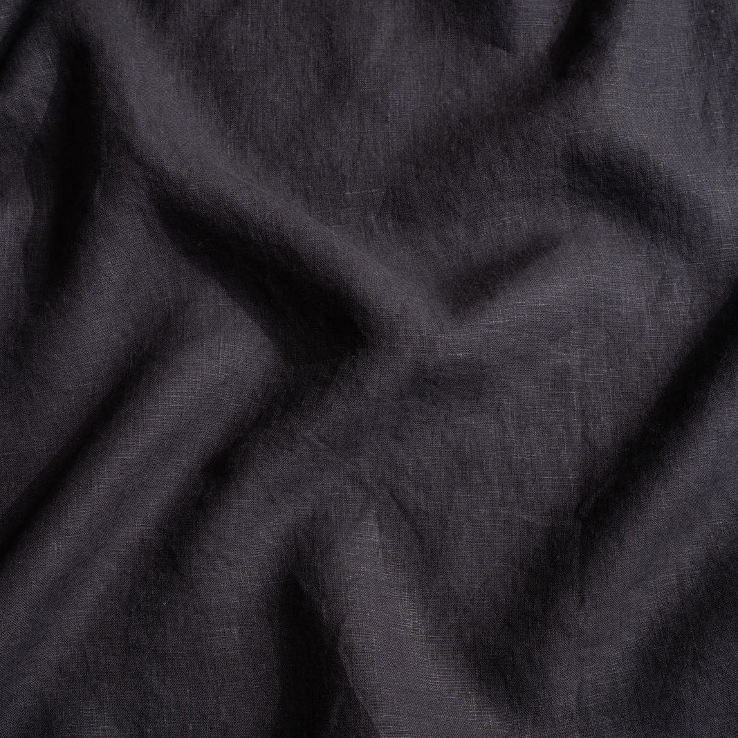 French Flax Linen Swatch in Charcoal