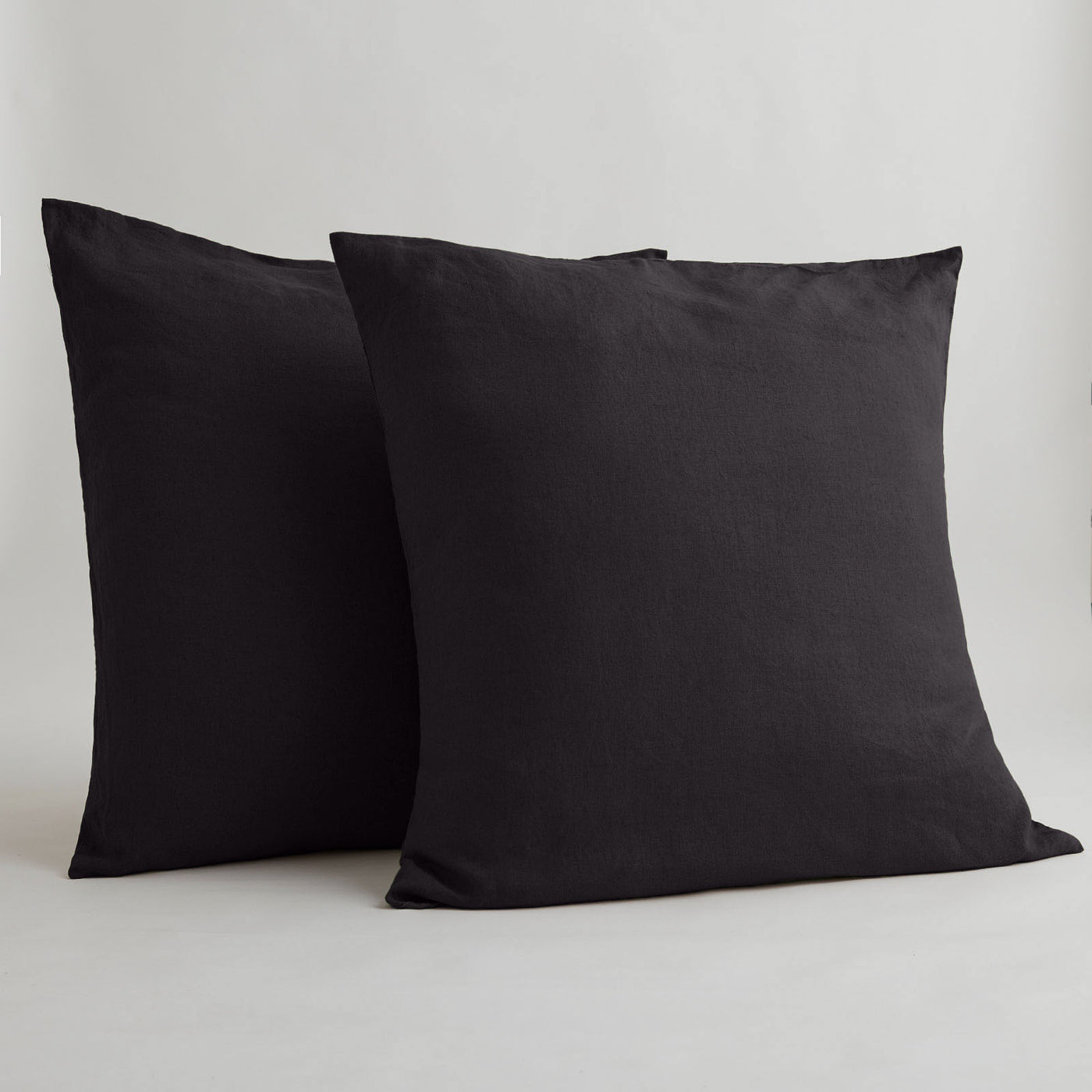 French Flax Linen Pillowcase SET in Charcoal