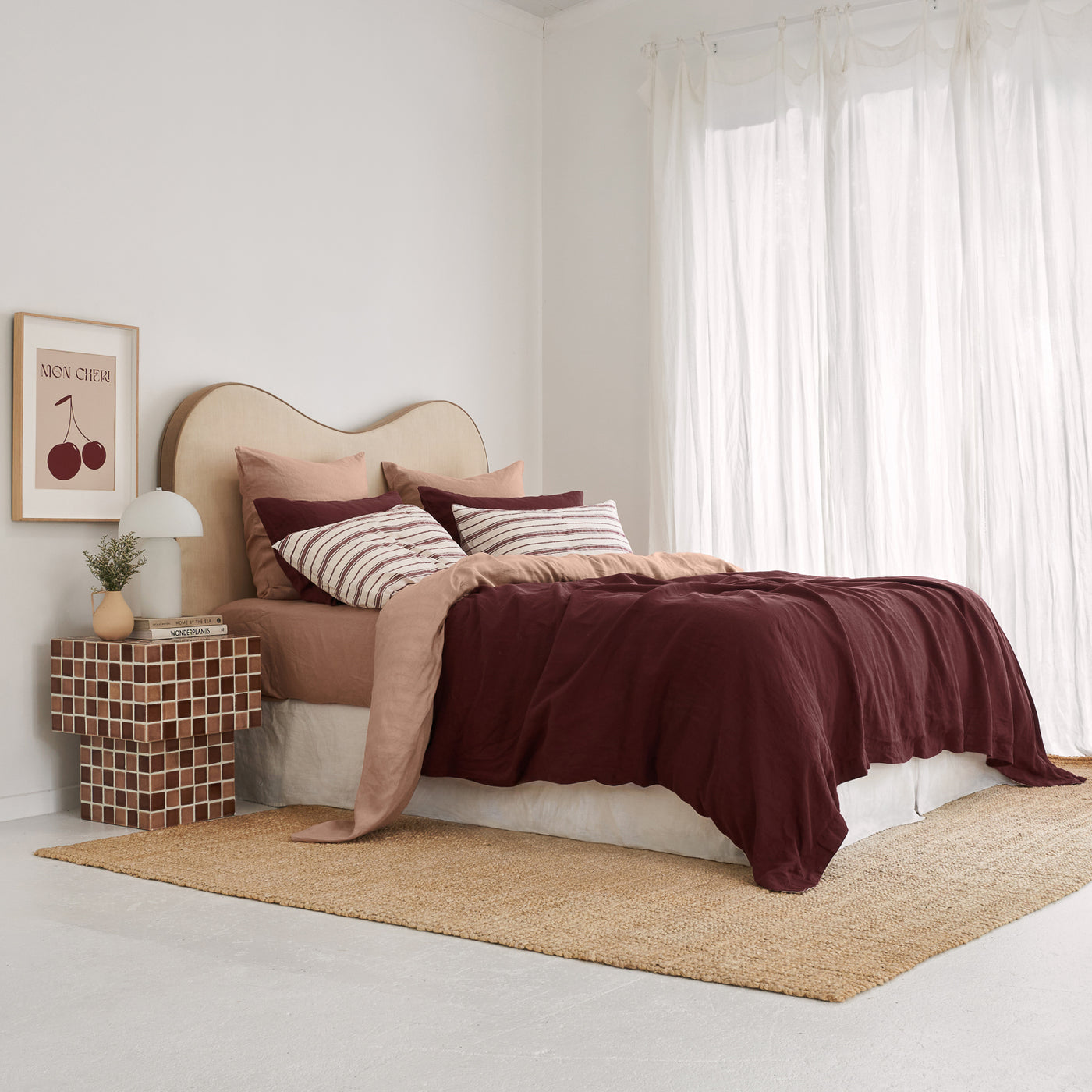 French Flax Linen Sheet Set in Clay