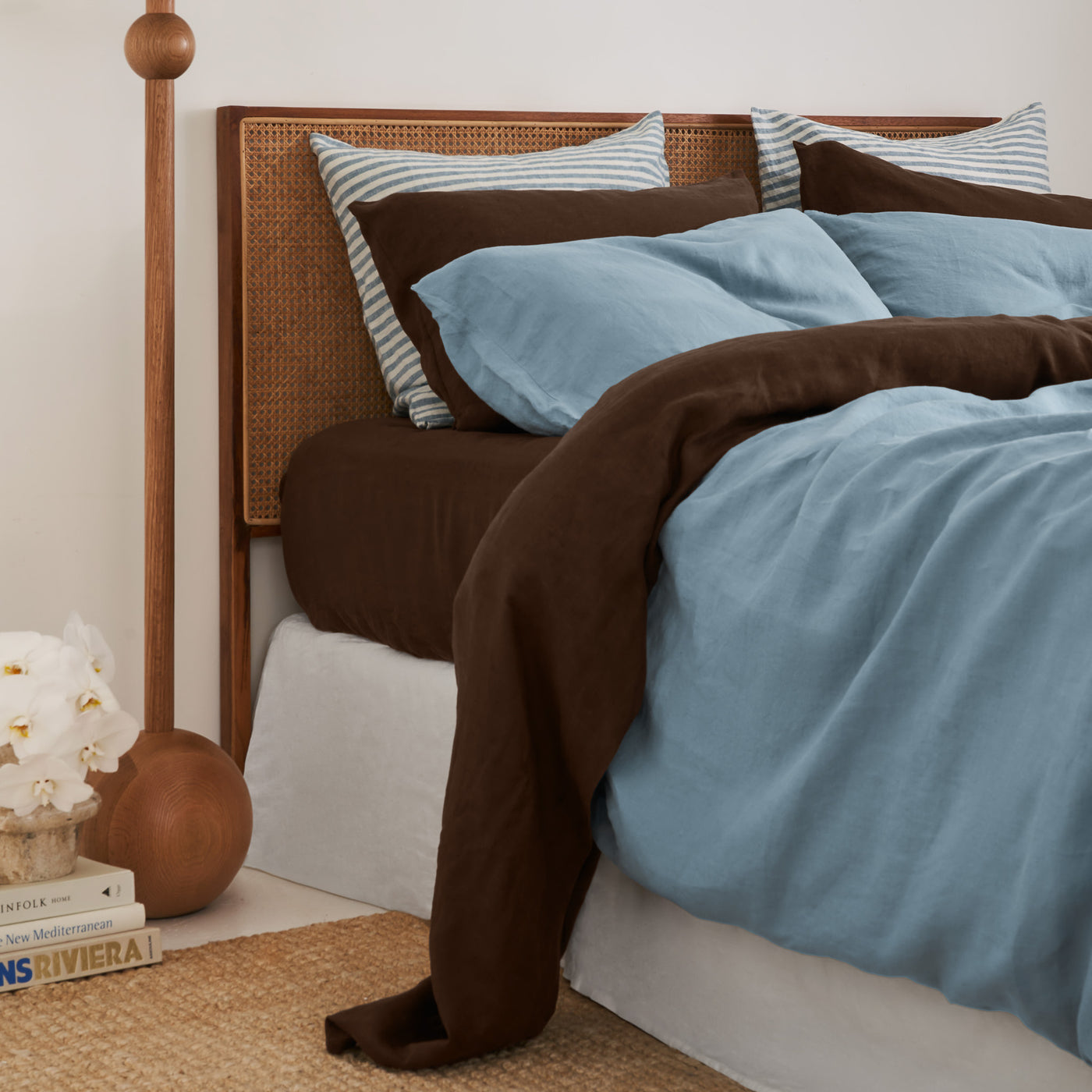 French Flax Linen Sheet Set in Chocolate