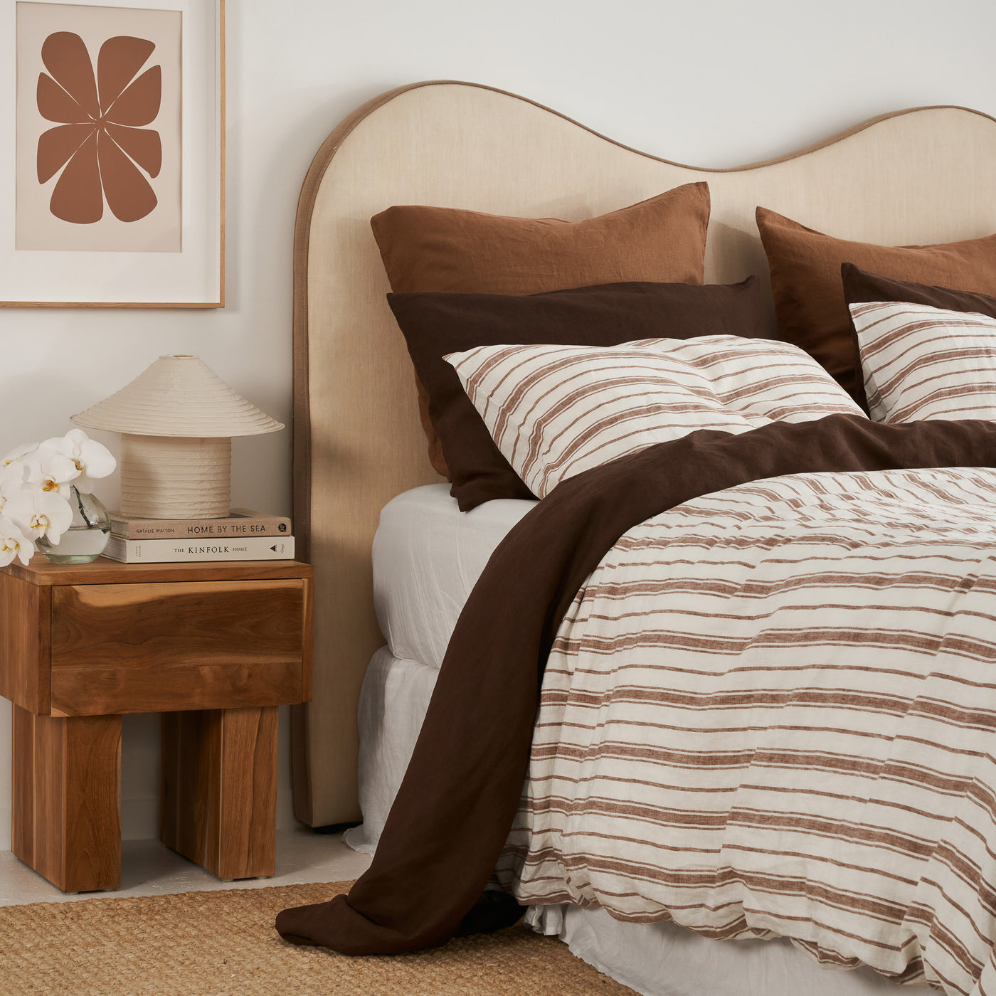 French Flax Linen Flat Sheet in Chocolate