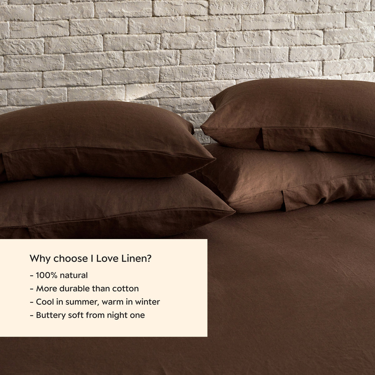 French Flax Linen Fitted Sheet in Chocolate