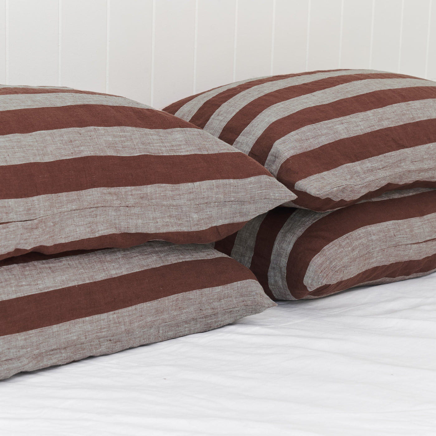 Standard Pillowcase Set - Chocolate Stripe