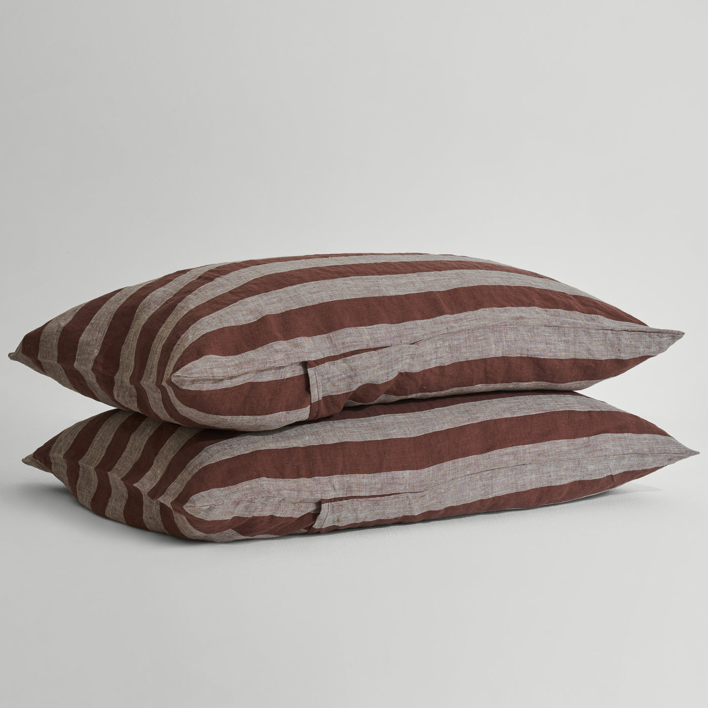 Standard Pillowcase Set - Chocolate Stripe