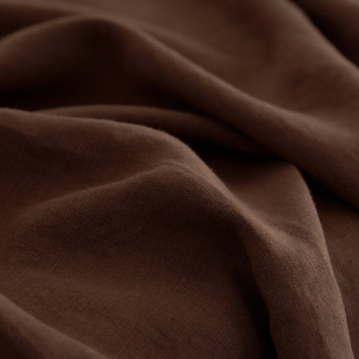 French Flax Linen Swatch in Chocolate