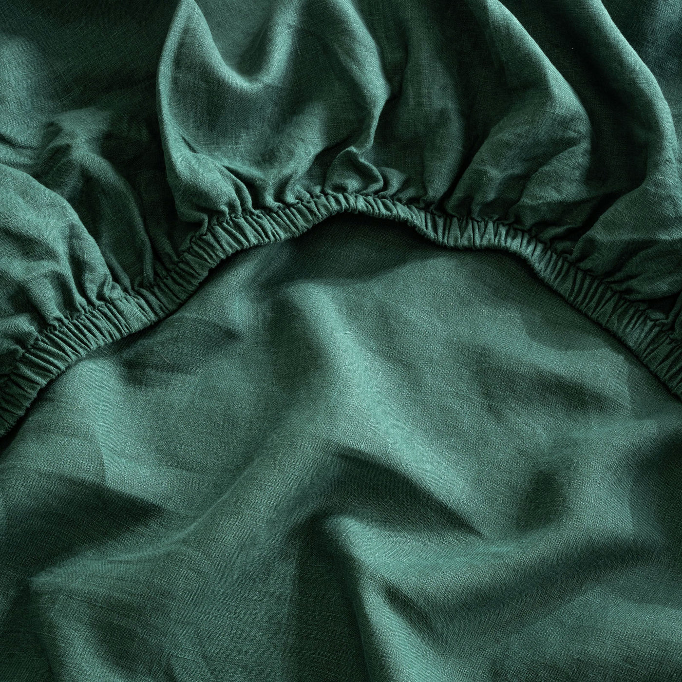 French Flax Linen Fitted Sheet in Jade