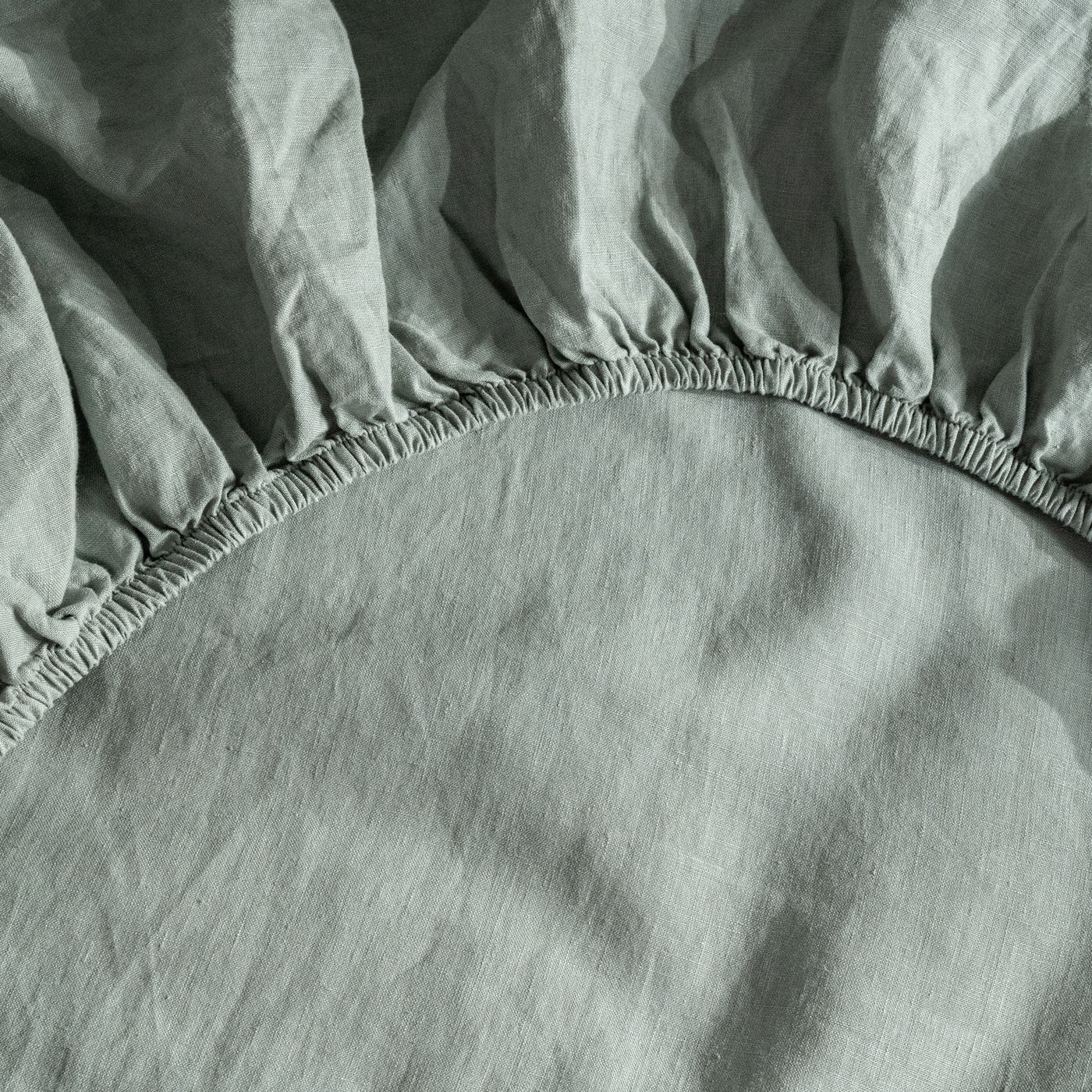 French Flax Linen Fitted Sheet in Sage