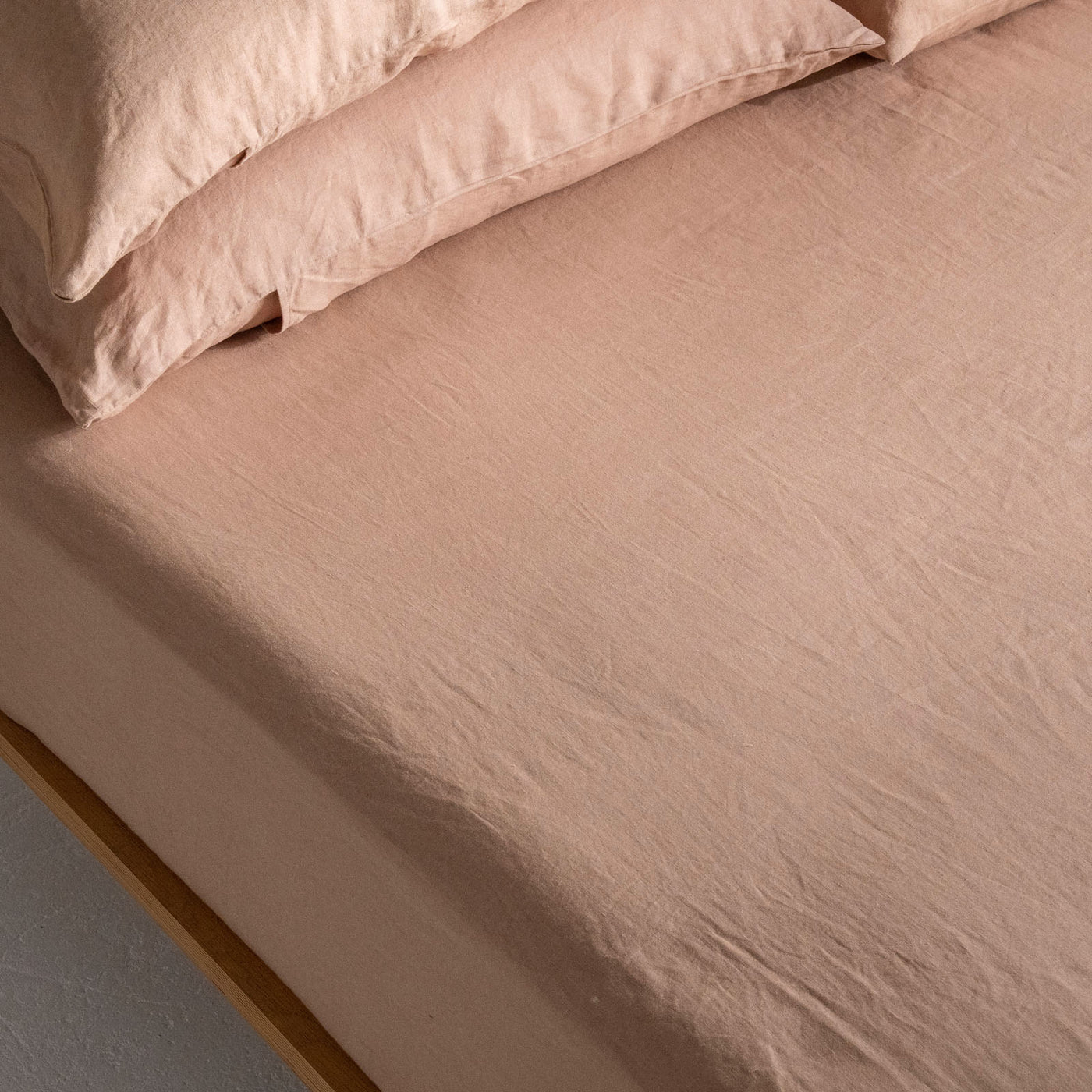 French Flax Linen Fitted Sheet in Clay
