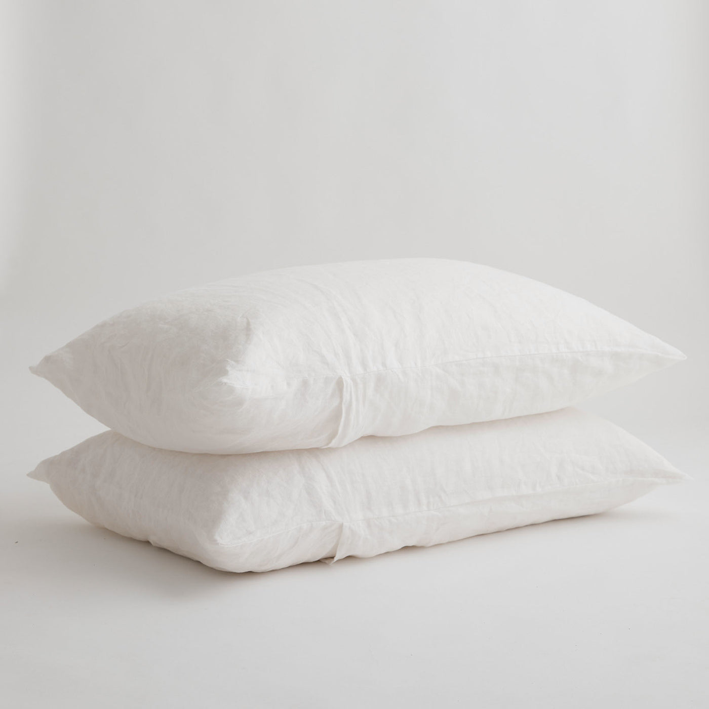 French Flax Linen Pillowcase Set in Milk