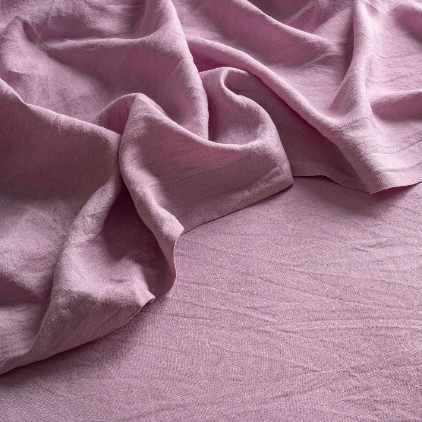 French Flax Linen Flat Sheet in Lilac